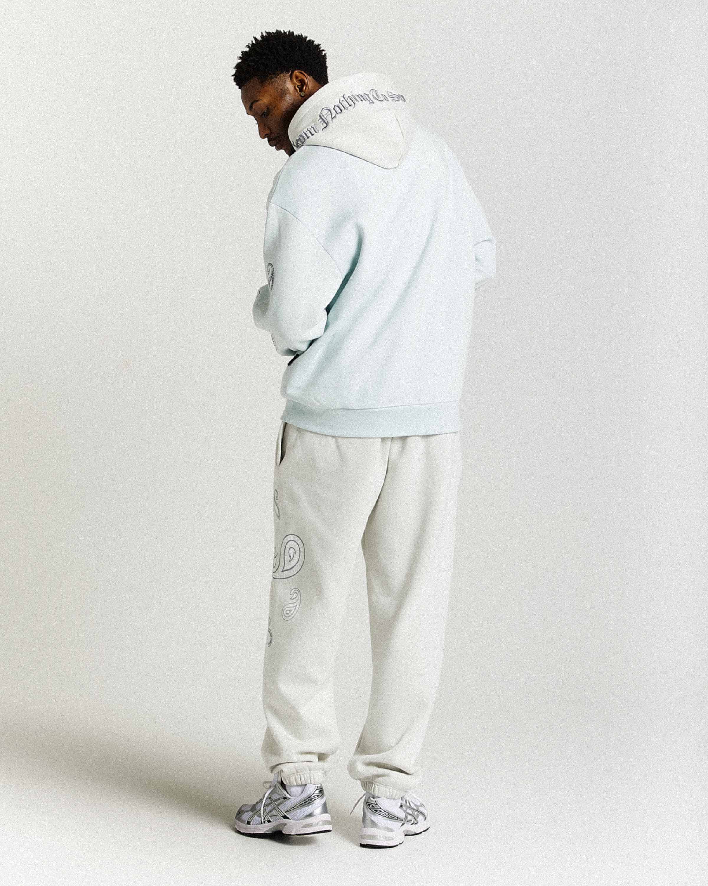 Inkline Oversized Joggers - Grey/White - Image 7