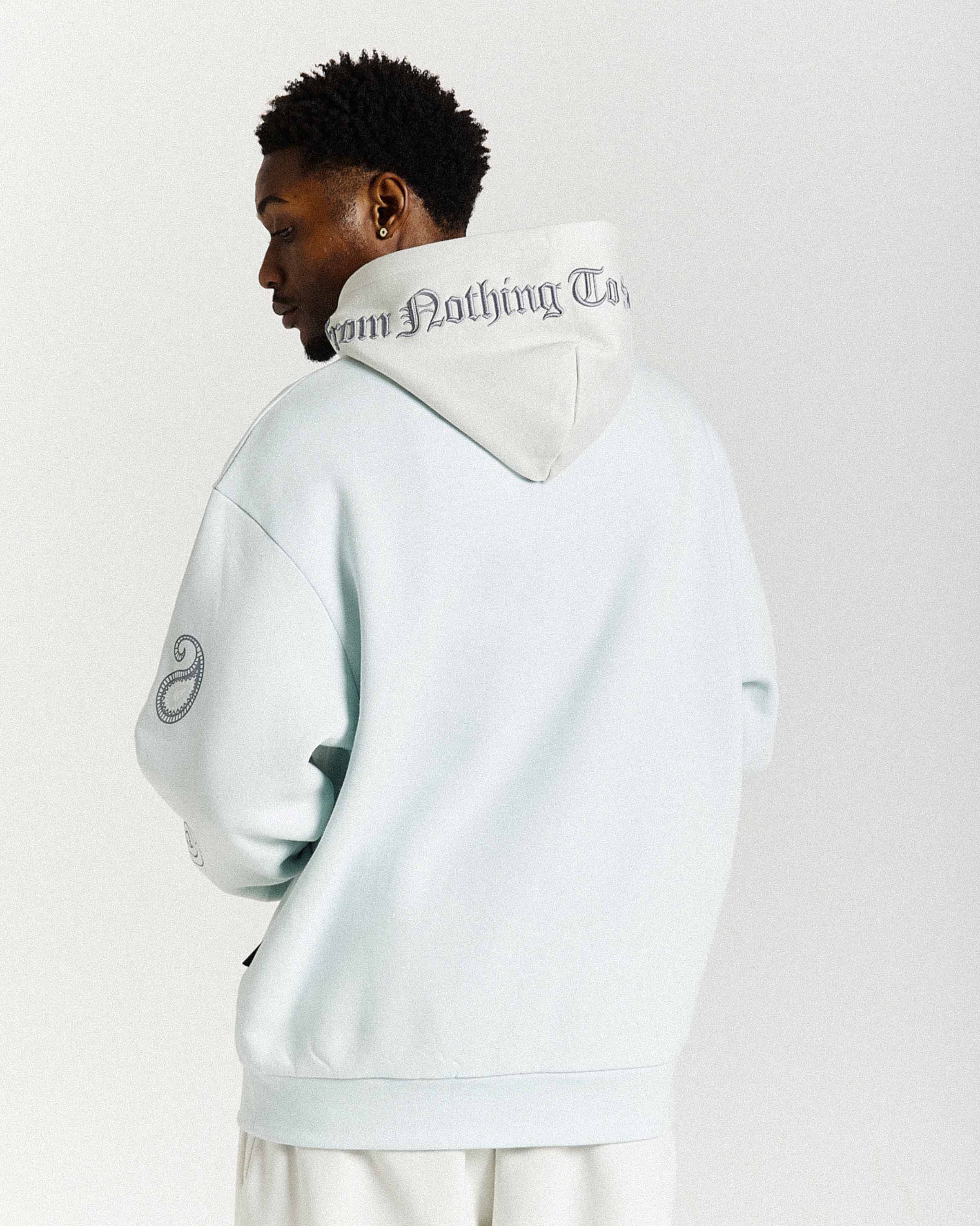 Inkline Oversized Hoodie - Grey/White - Image 4