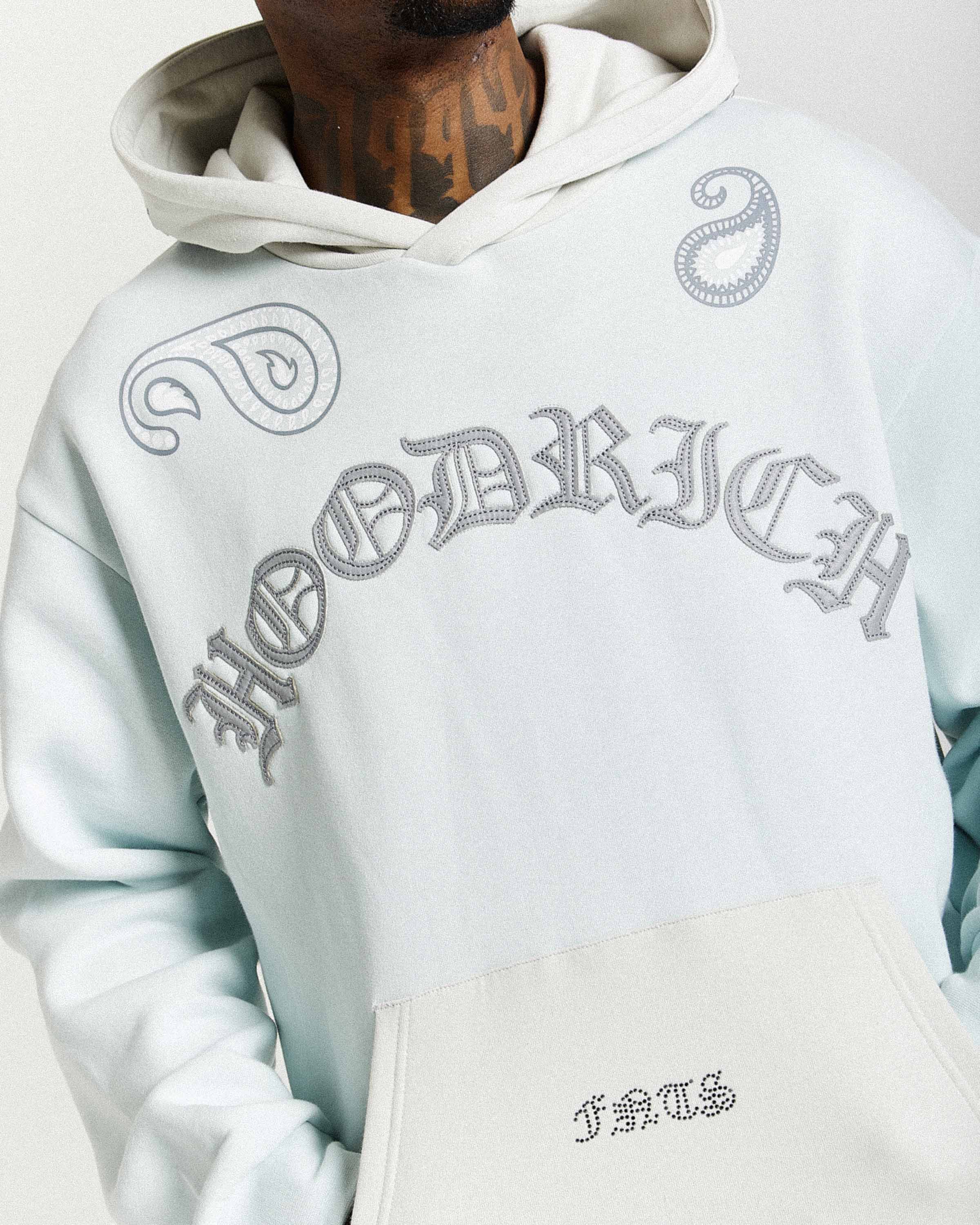 Inkline Oversized Hoodie - Grey/White - Image 8