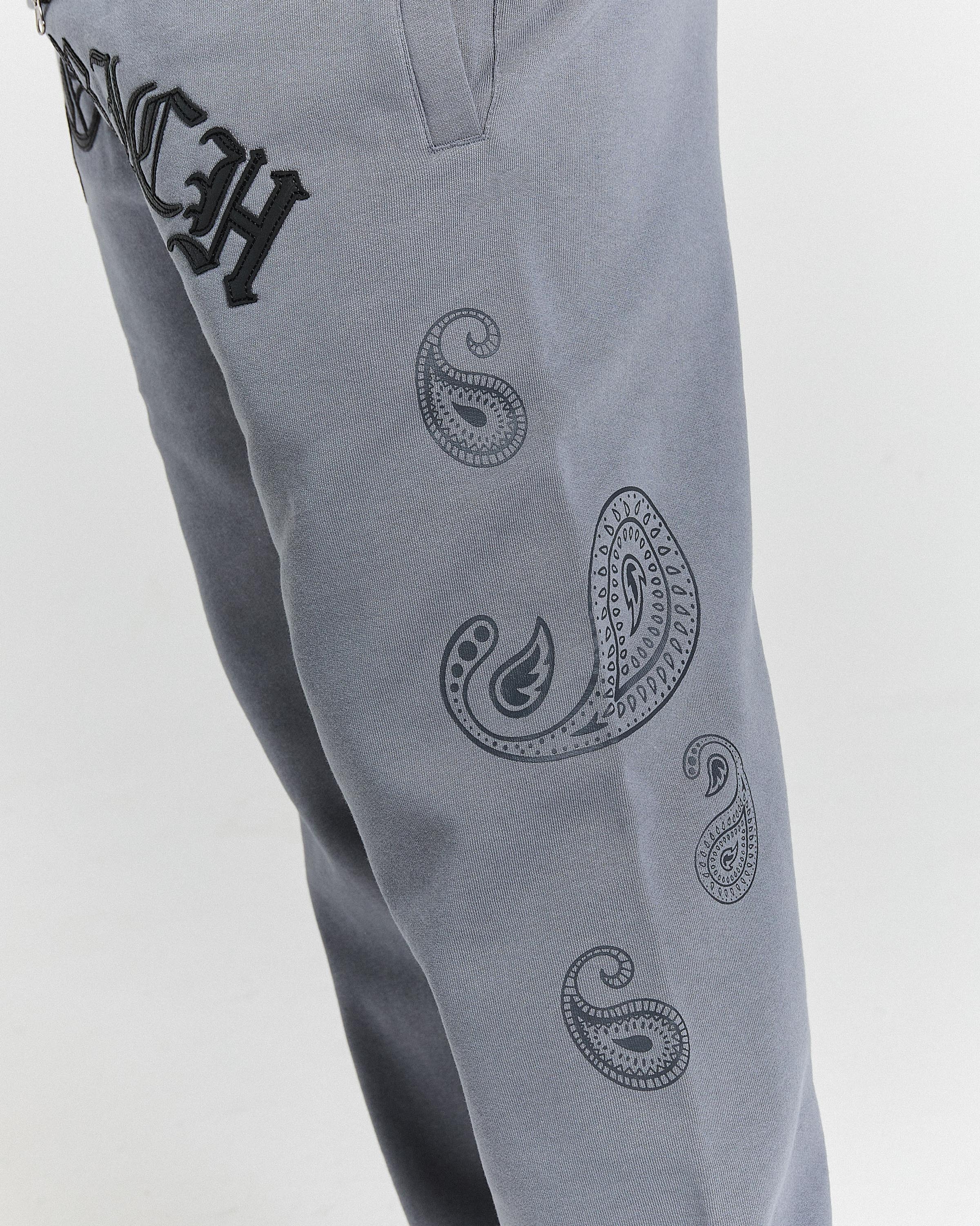 Inkline Oversized Open Hem Joggers - Grey/Black - Image 2