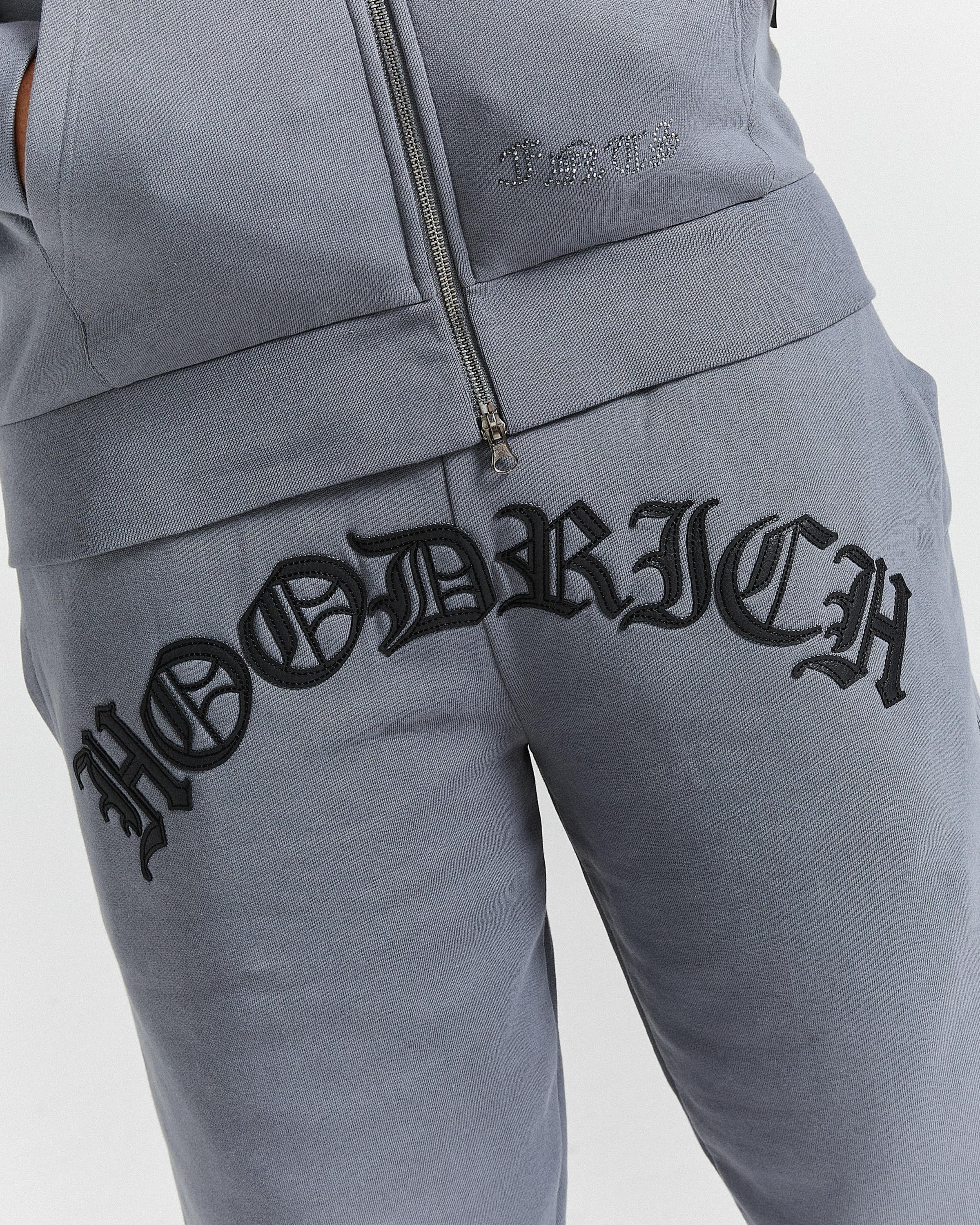 Inkline Oversized Open Hem Joggers - Grey/Black - Image 3