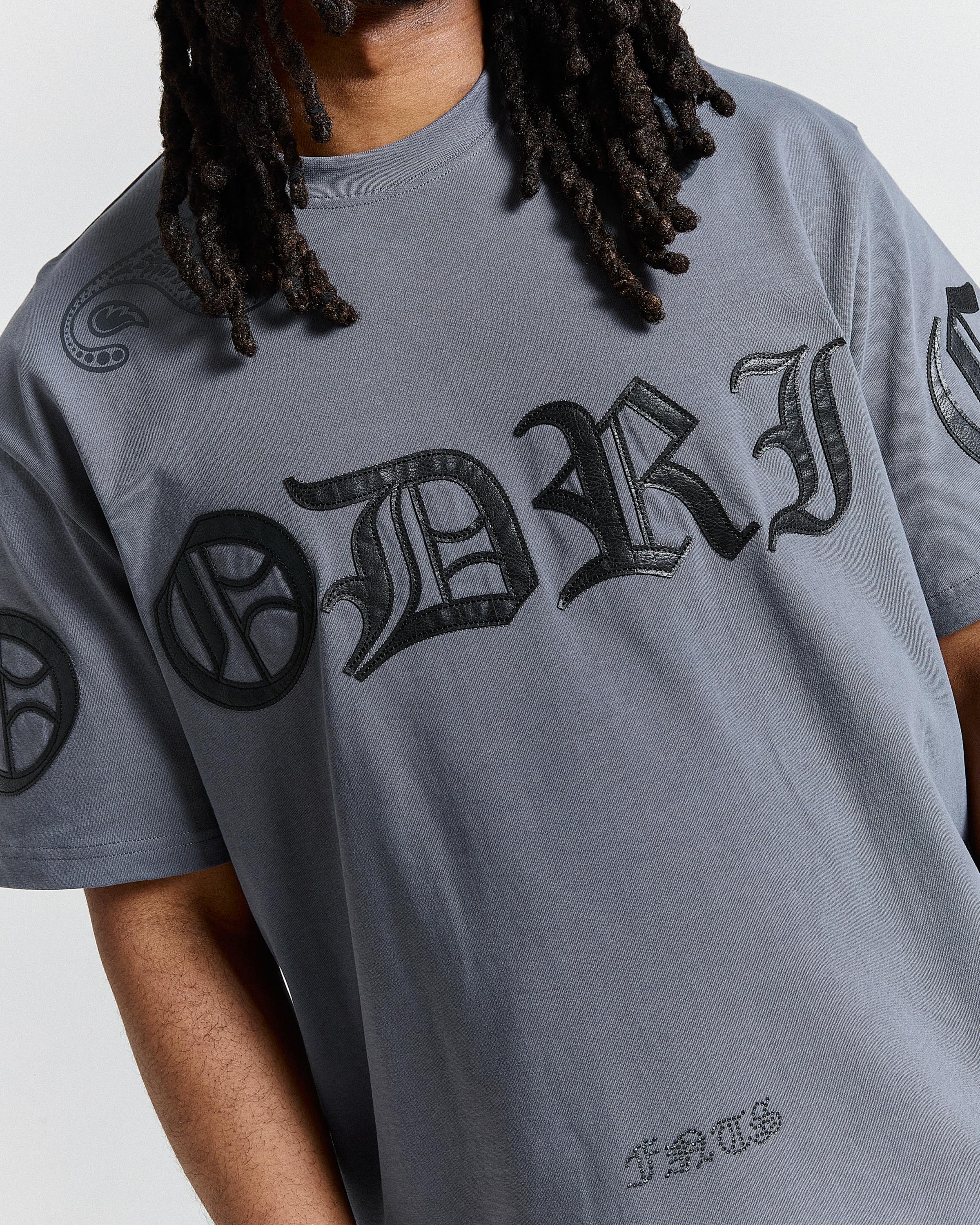 Inkline Oversized T-Shirt - Grey/Black - Image 2
