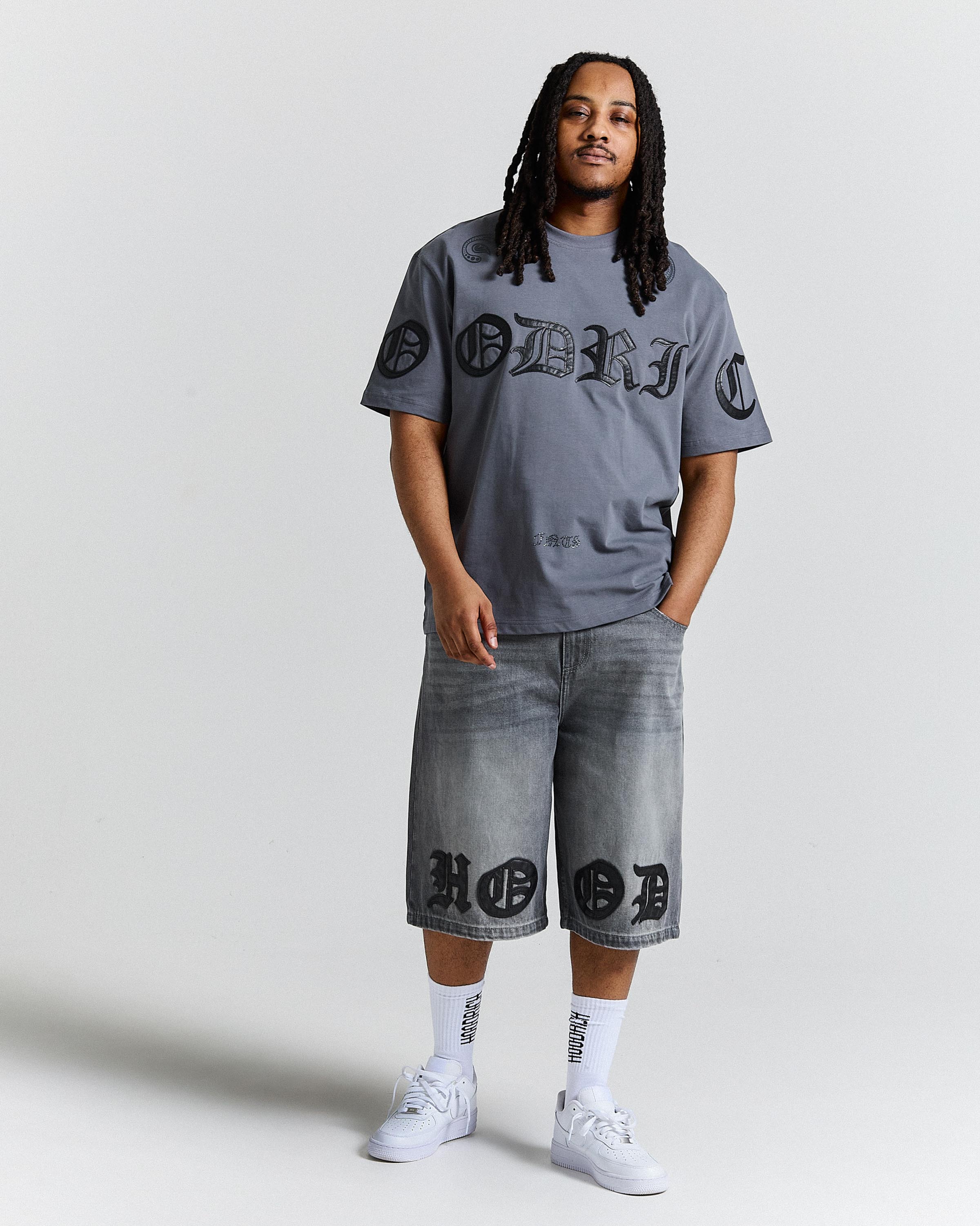 Inkline Oversized T-Shirt - Grey/Black - Image 3