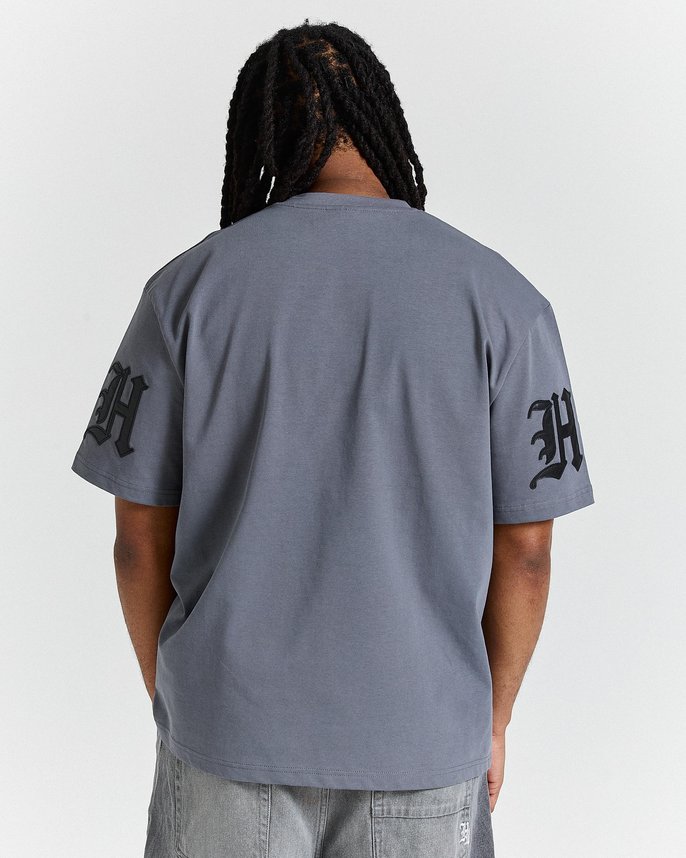 Inkline Oversized T-Shirt - Grey/Black - Image 4
