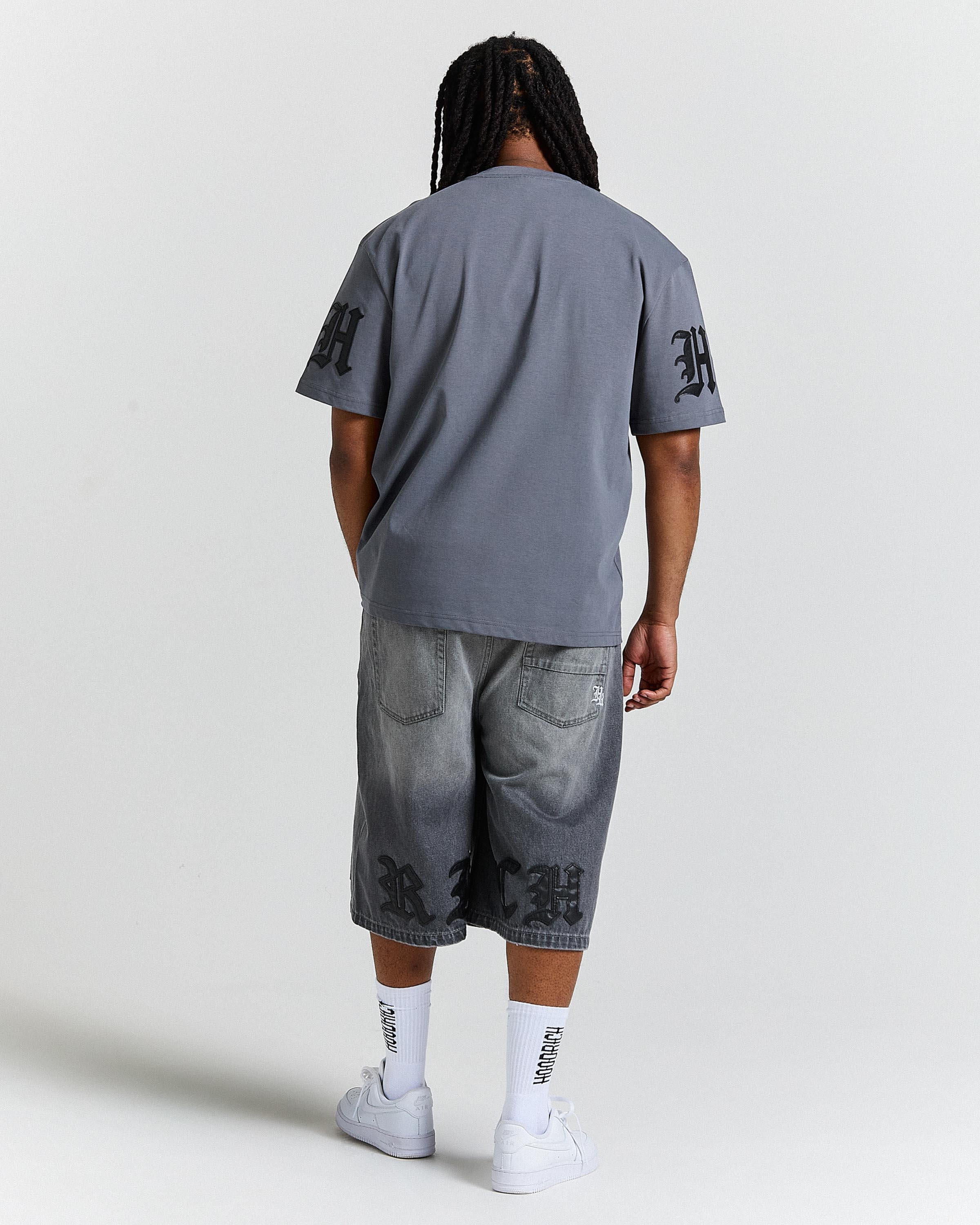 Inkline Oversized T-Shirt - Grey/Black - Image 5