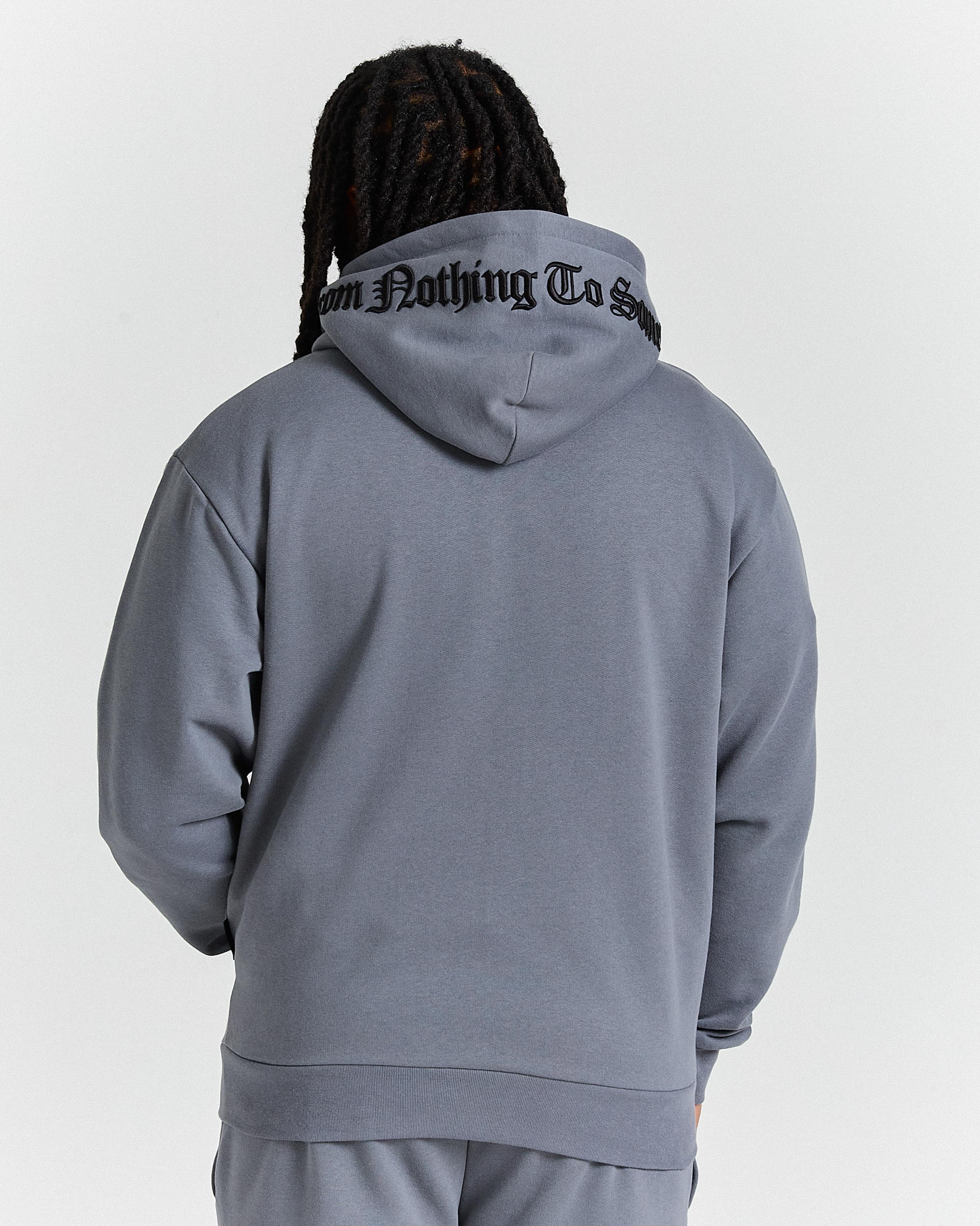 Inkline Oversized Zip Through Hoodie - Grey/Black - Image 5
