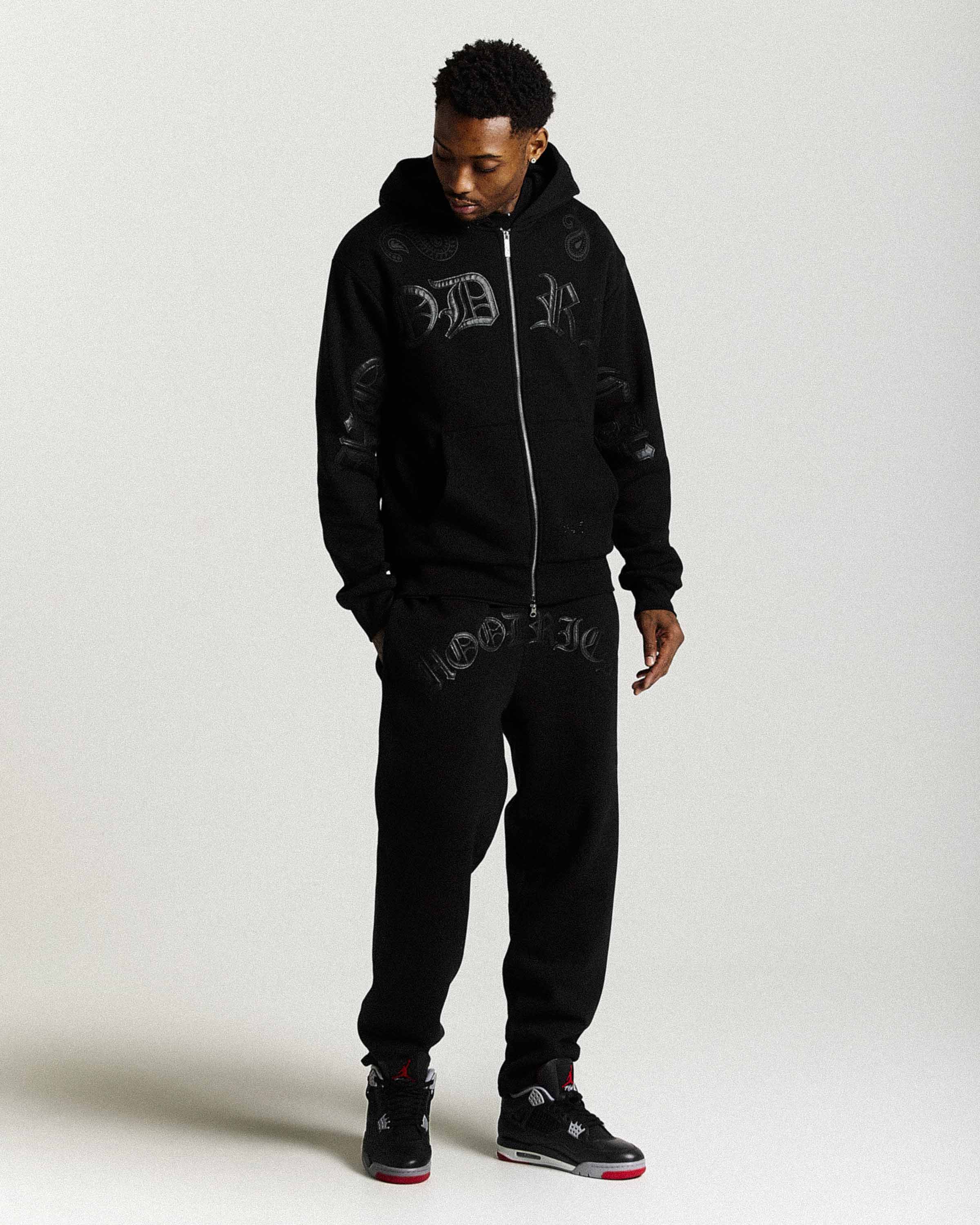 Inkline Oversized Zip Hoodie - Black - Image 14