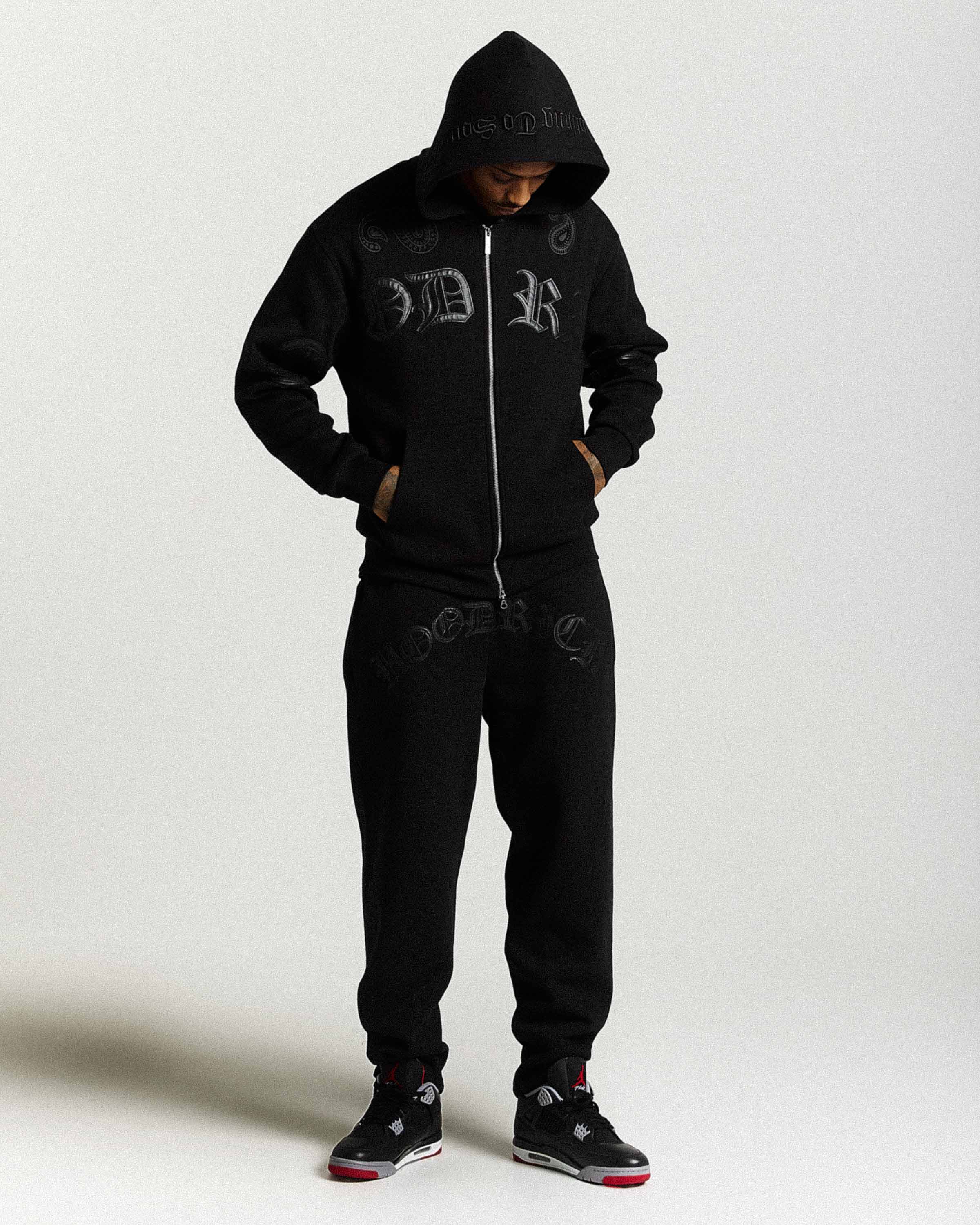 Inkline Oversized Zip Hoodie - Black - Image 7