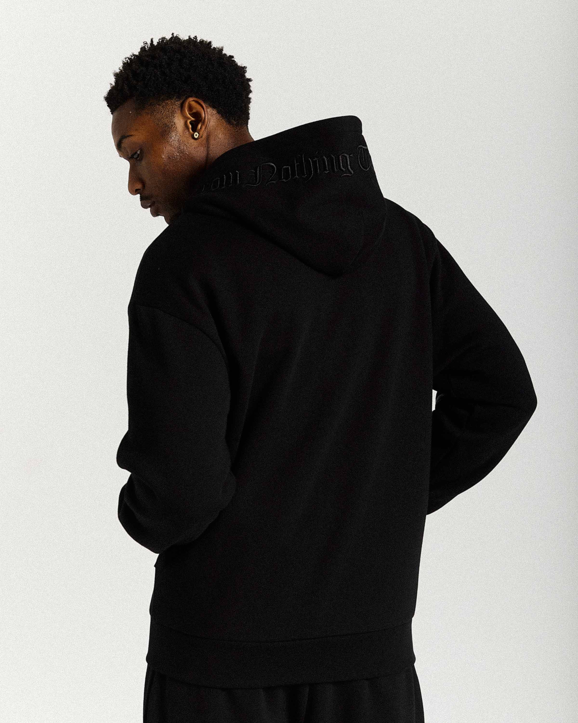 Inkline Oversized Zip Hoodie - Black - Image 8