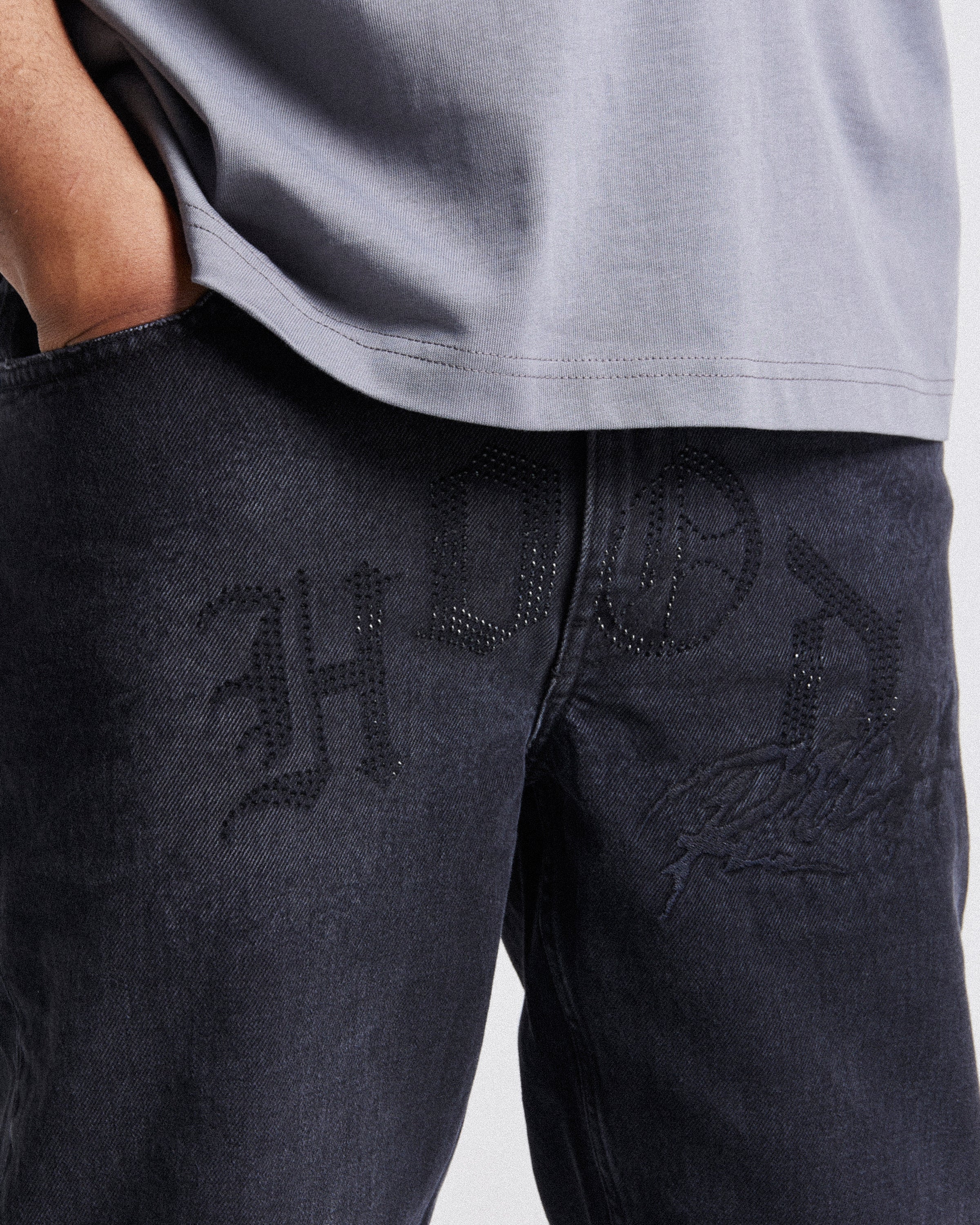 Iron Denim Jeans - Washed Black - Image 3