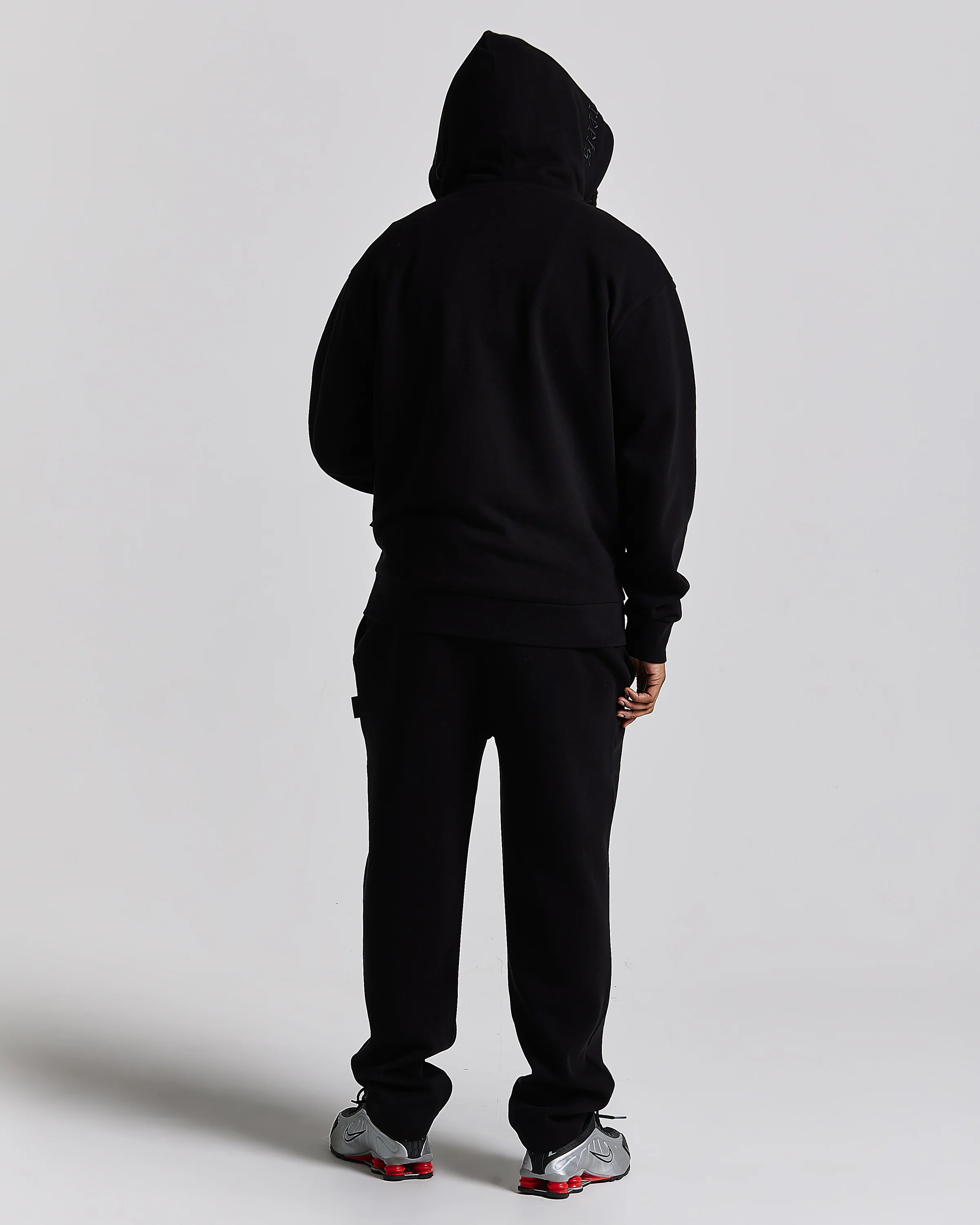 Iron Oversized Zip Hoodie - Black/Grey/White - Image 4