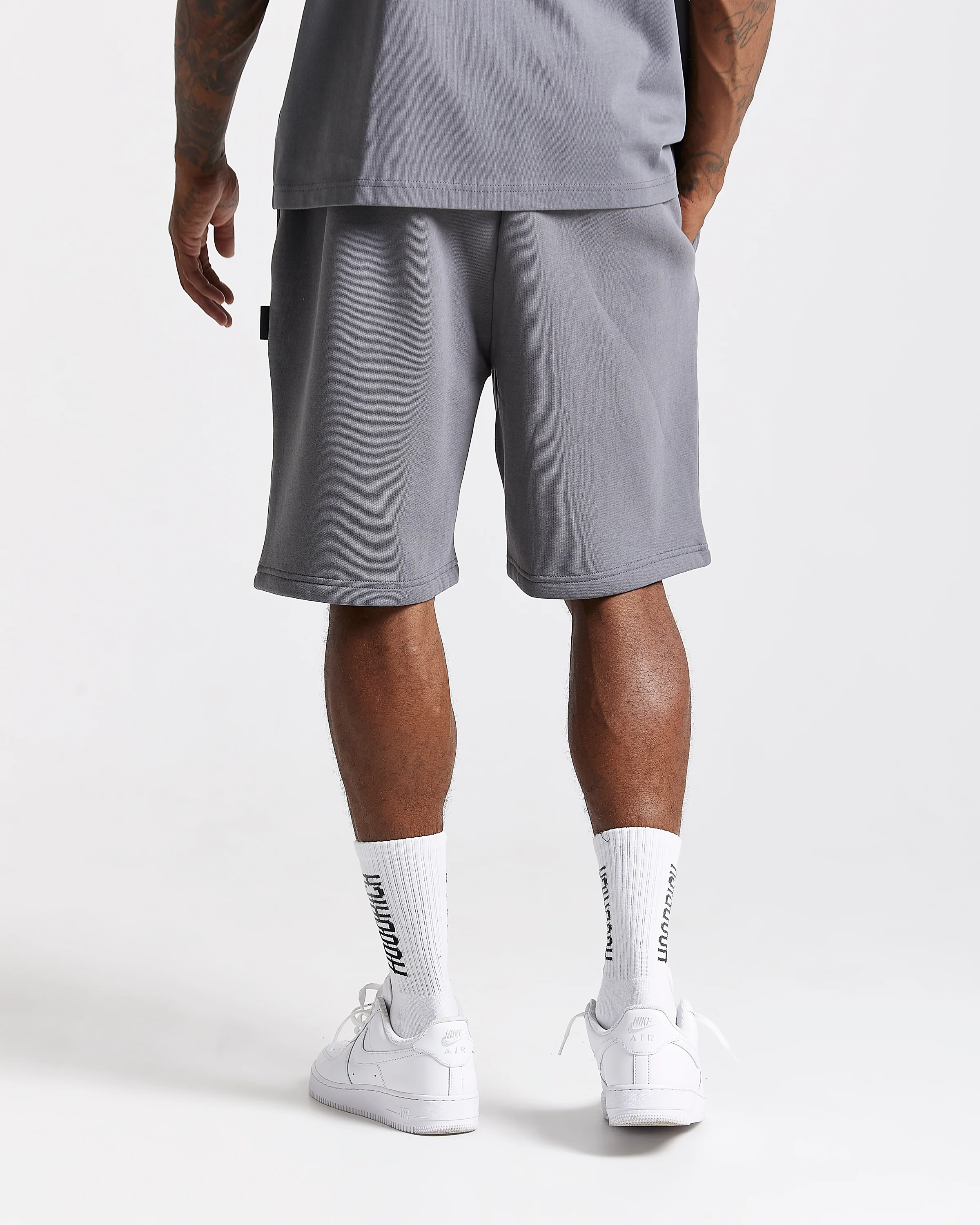 Iron Oversized Shorts - Grey/Rhinestones - Image 10