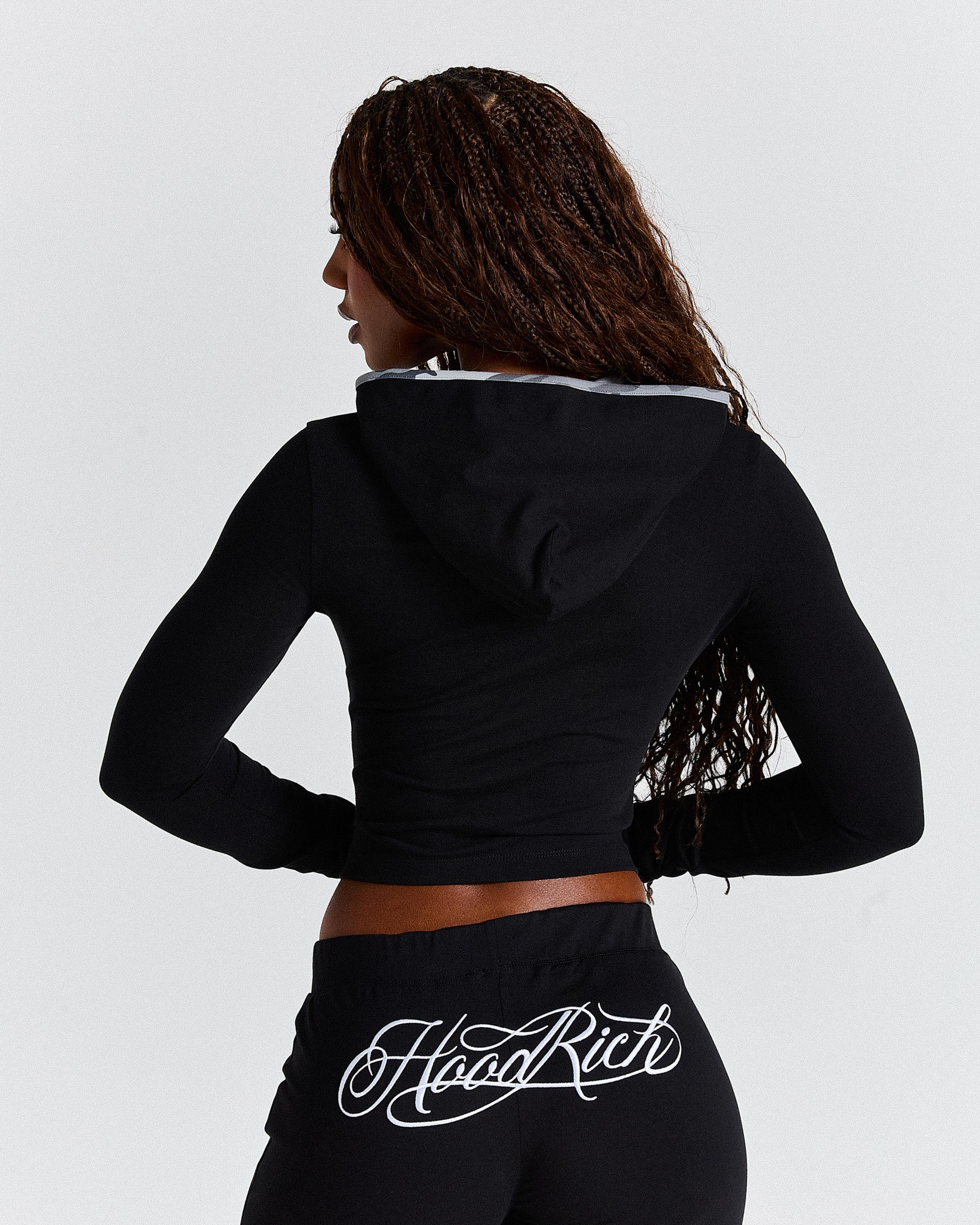 Kai Camo Fitted Zip Hoodie - Black/Camo/White - Image 2