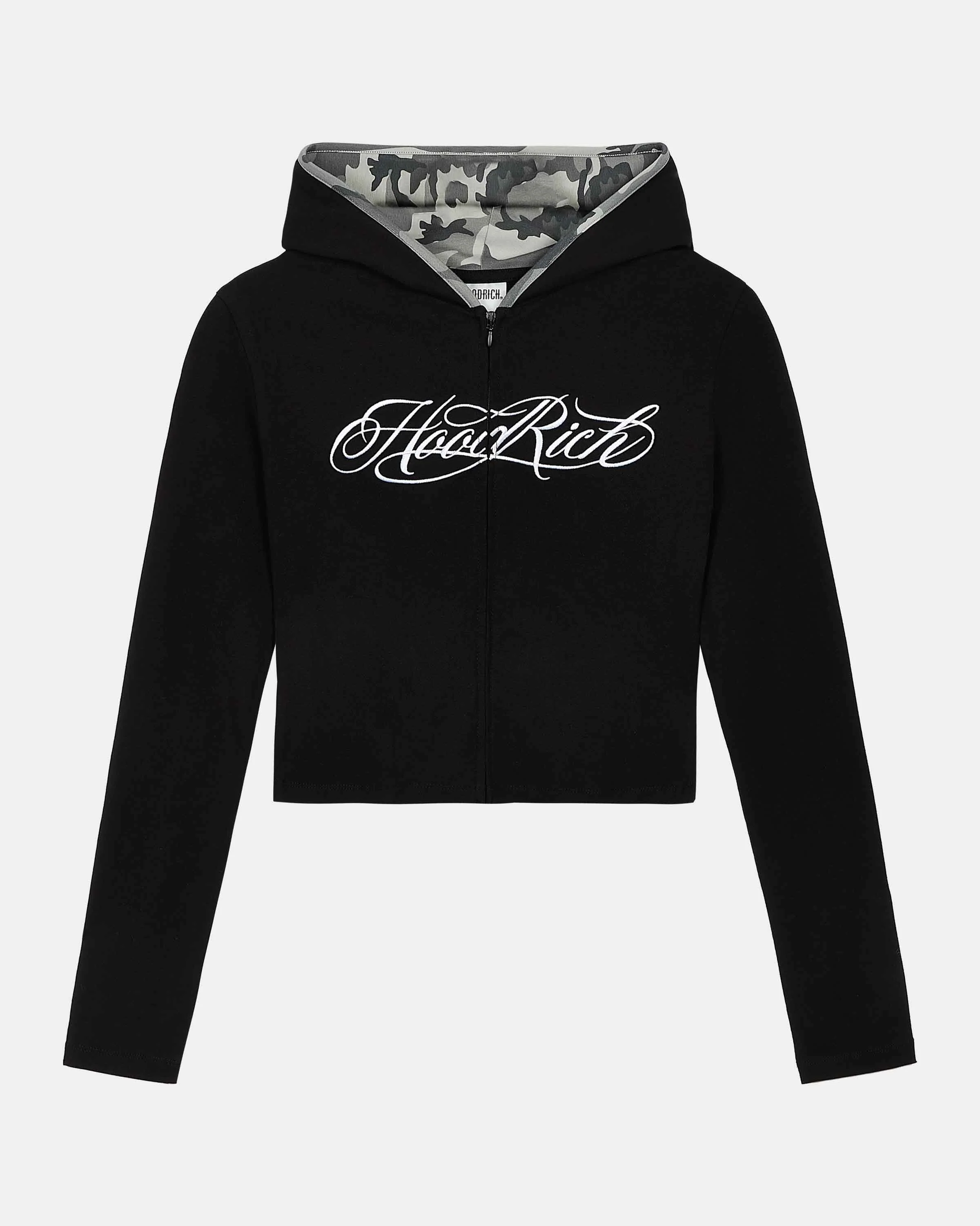Kai Camo Fitted Zip Hoodie - Black/Camo/White - Image 3
