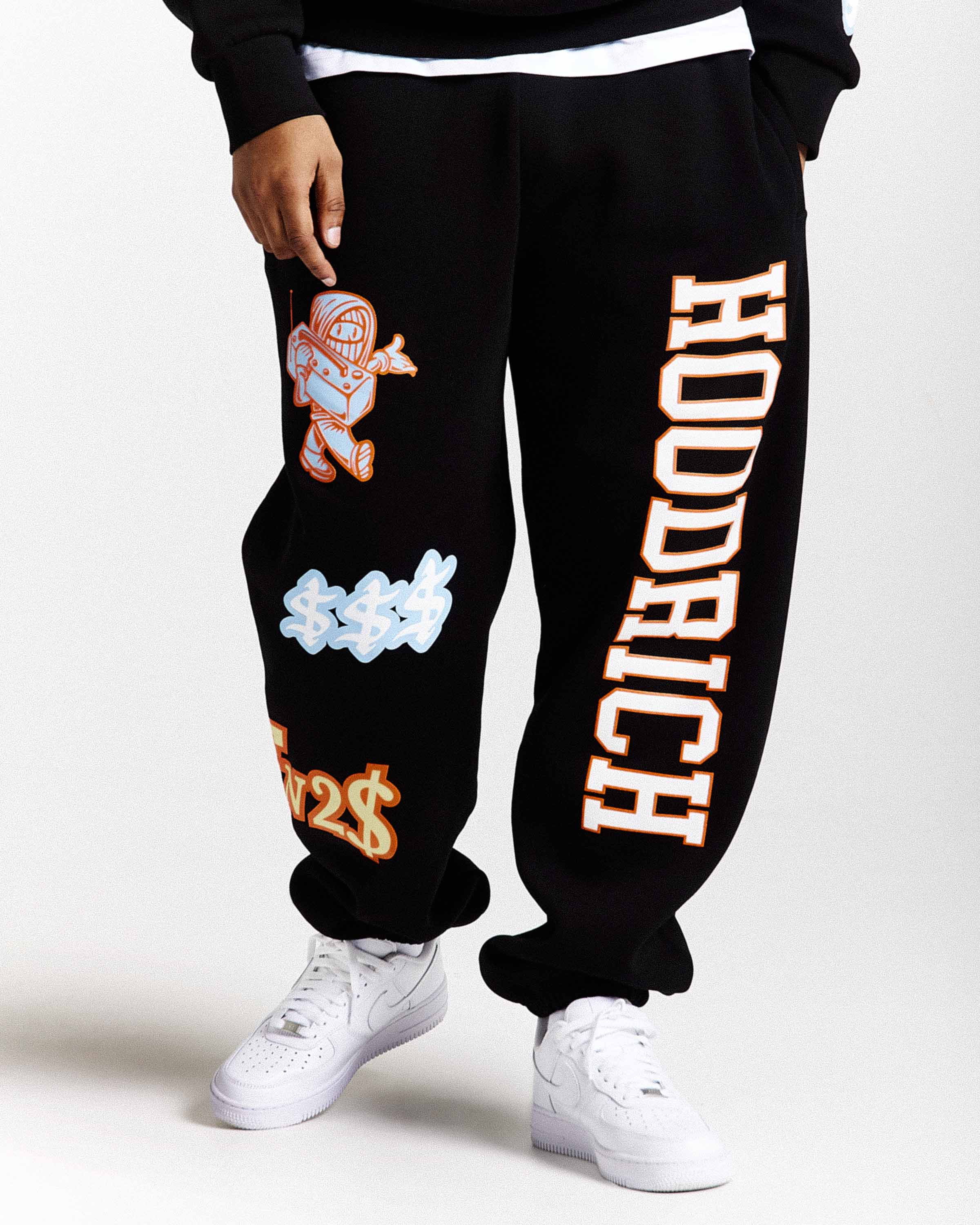 Loony Oversized Joggers - Black/White - Image 8