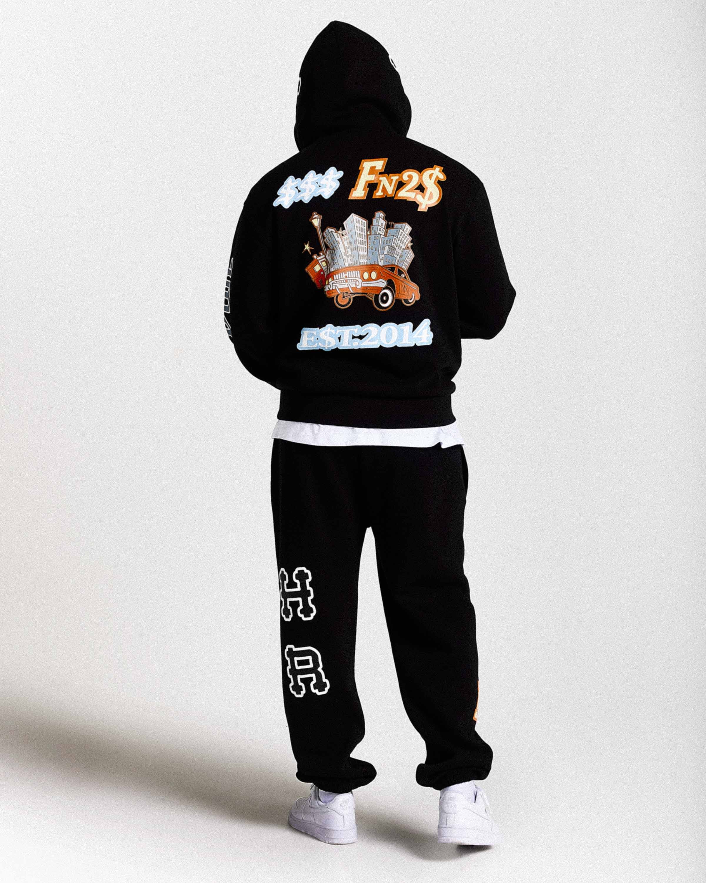 Loony Oversized Hoodie - Black/White - Image 3