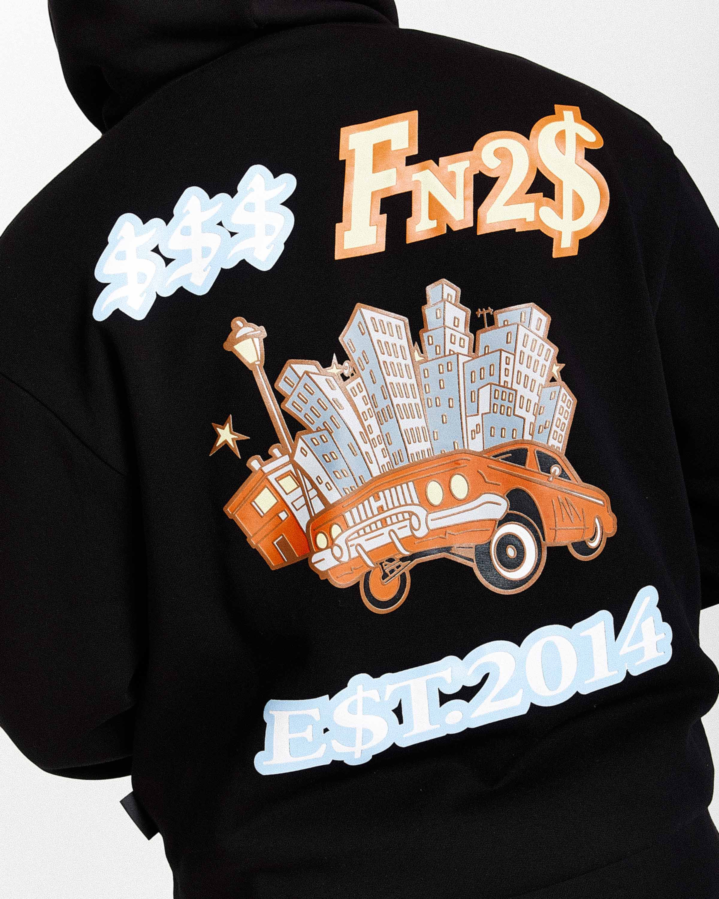 Loony Oversized Hoodie - Black/White - Image 4