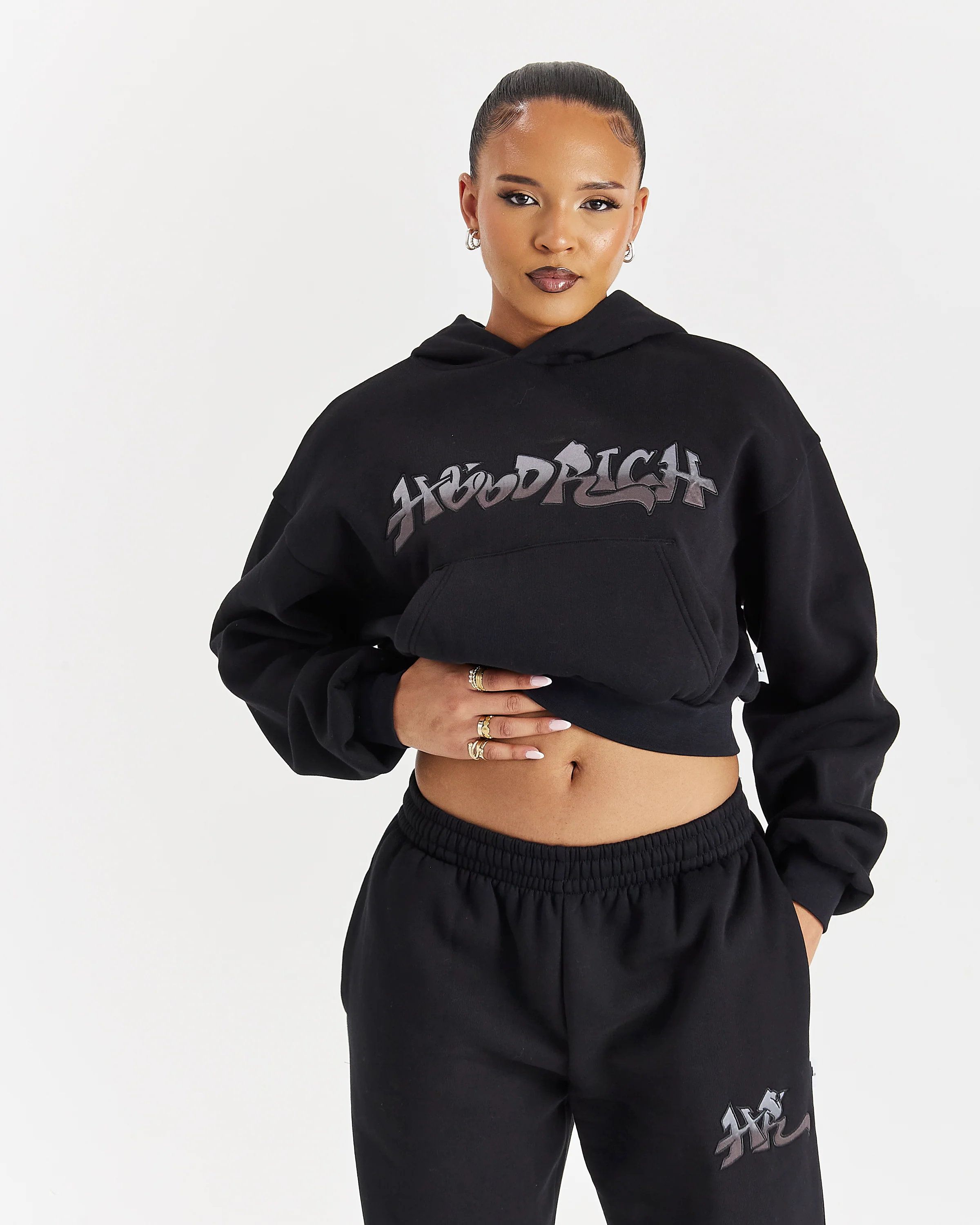 Lucky Boxy Hoodie - Black/Grey - Image 5