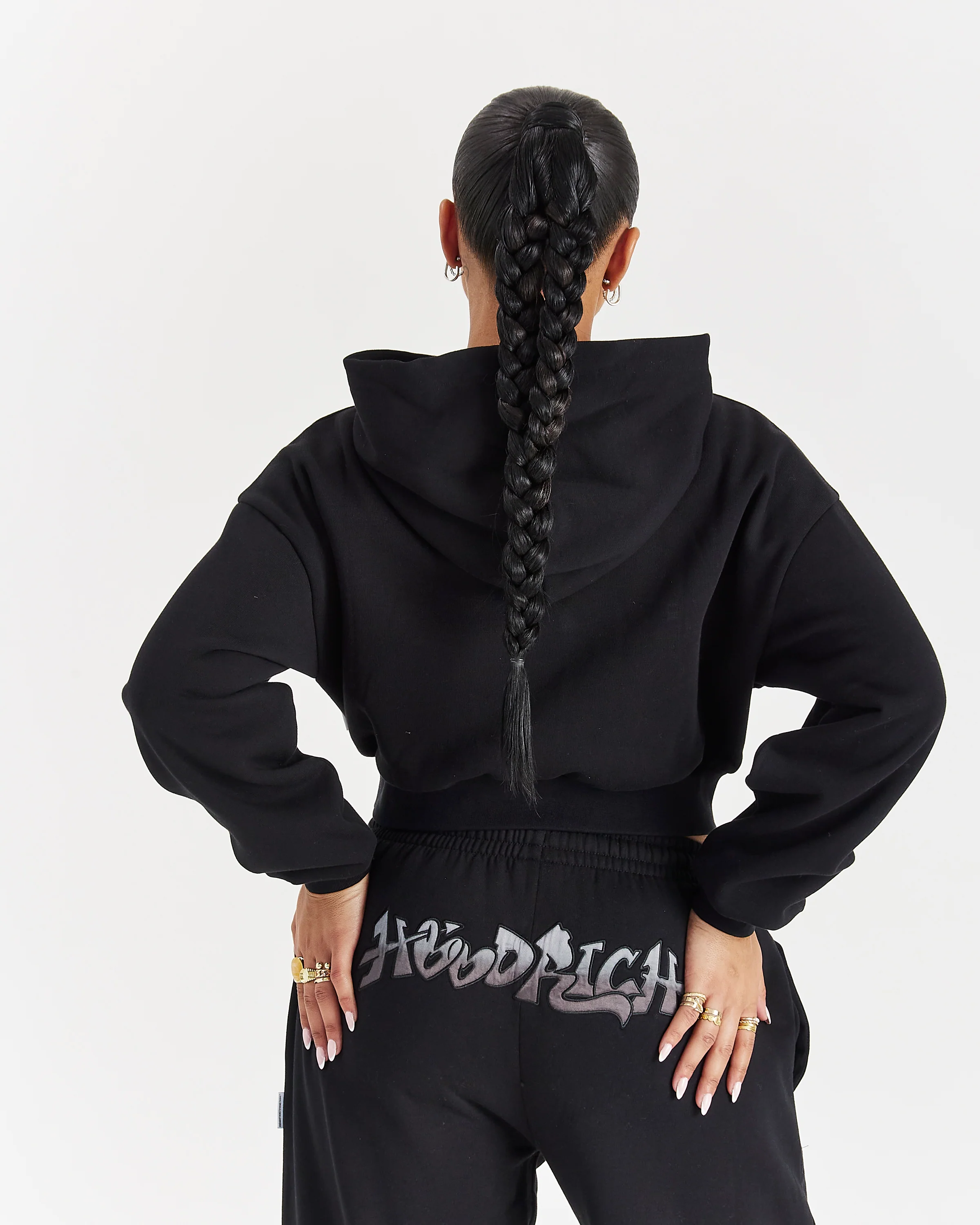 Lucky Boxy Hoodie - Black/Grey - Image 6