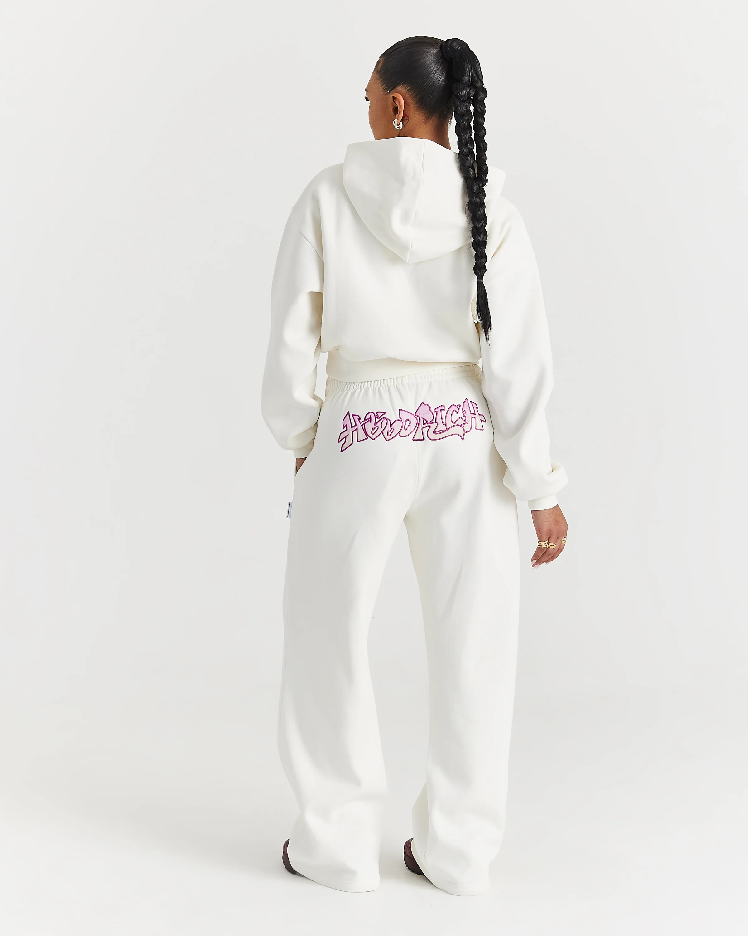 Lucky Boxy Hoodie - Cream/Pink - Image 4