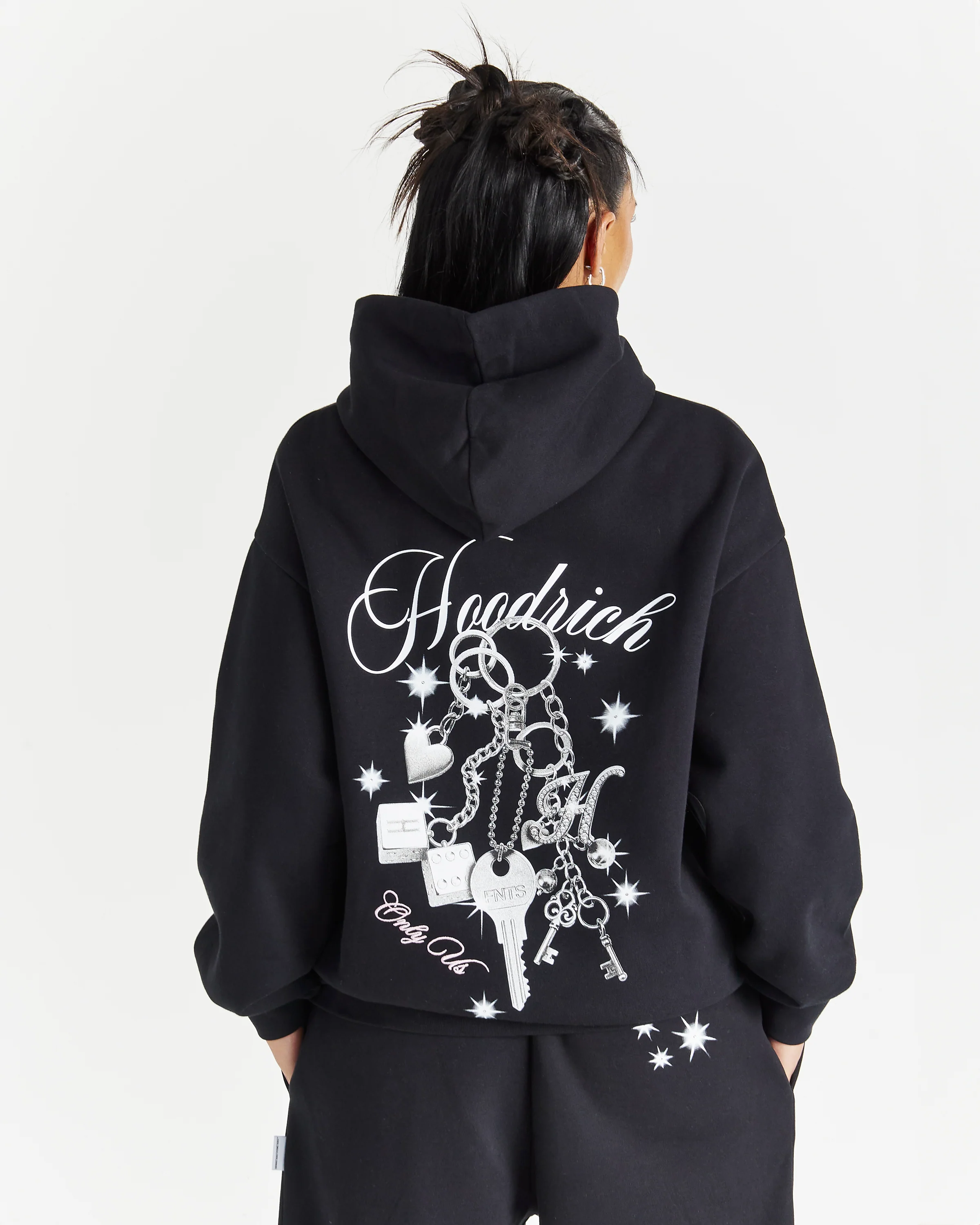 Lyra Oversized Hoodie - Black/Rhinestone/Pink - Image 2