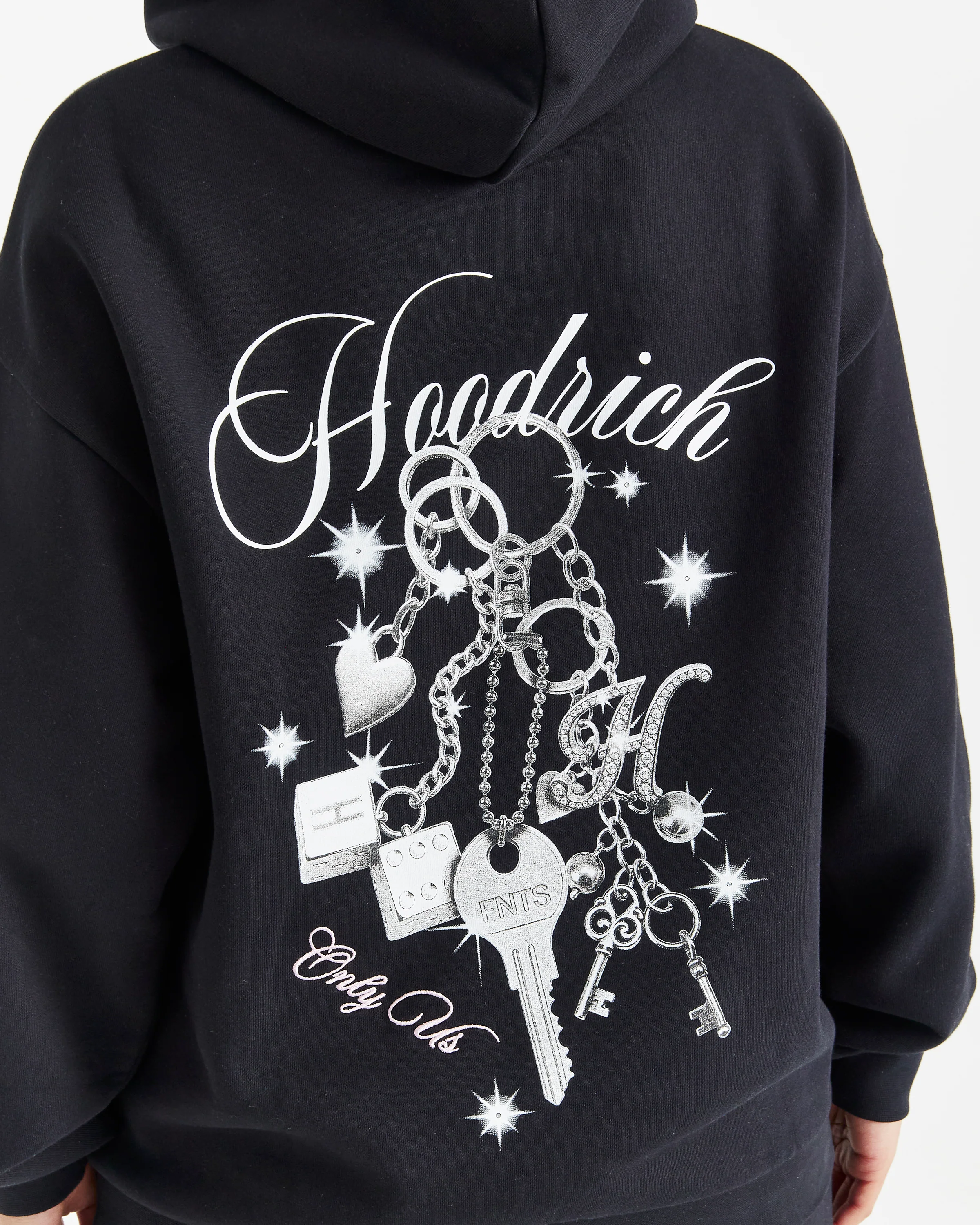 Lyra Oversized Hoodie - Black/Rhinestone/Pink - Image 3