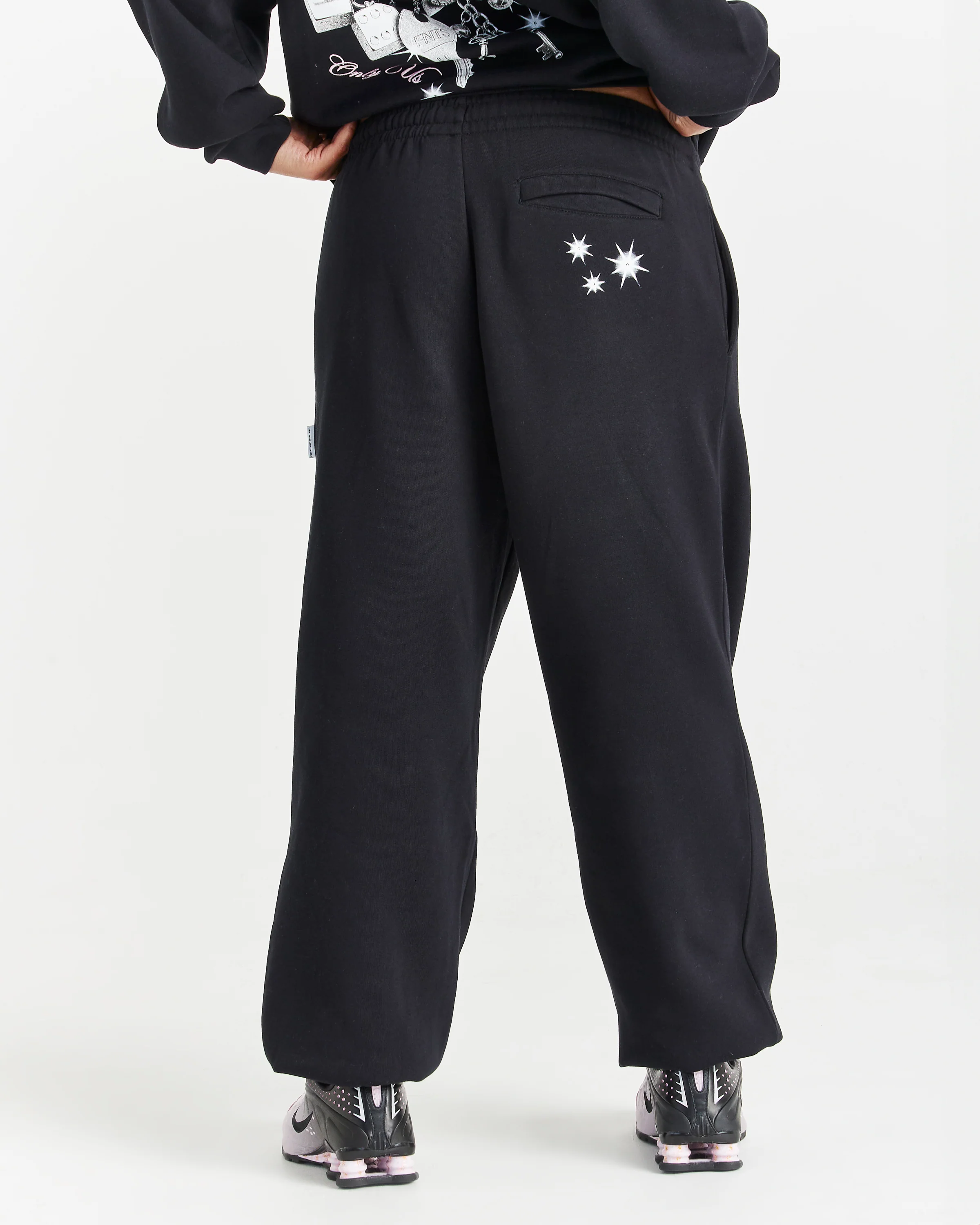 Lyra Oversized Joggers - Black/Rhinestone/Pink - Image 10