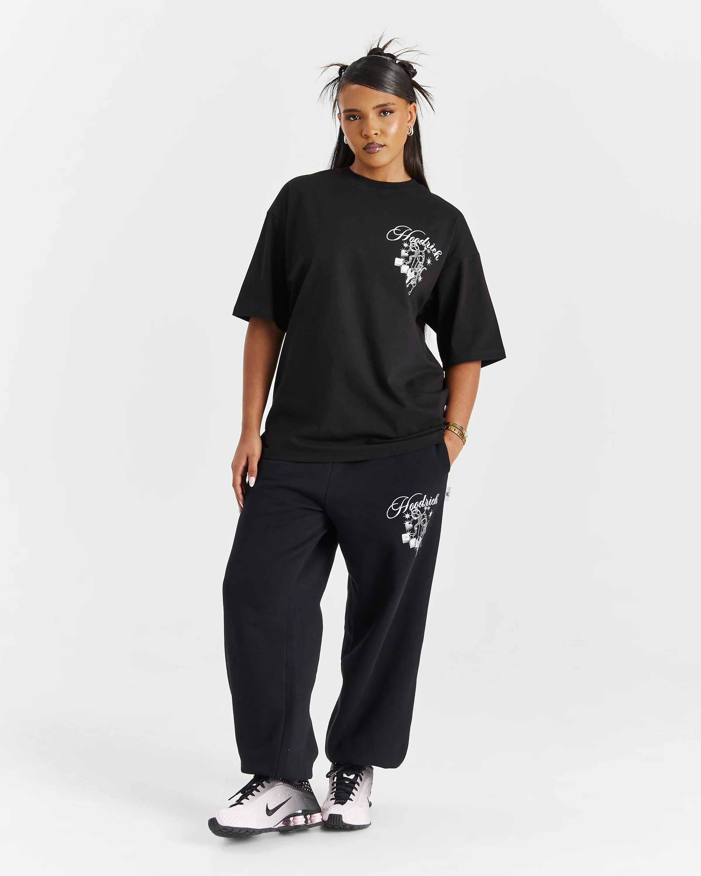 Lyra Oversized Joggers - Black/Rhinestone/Pink - Image 5