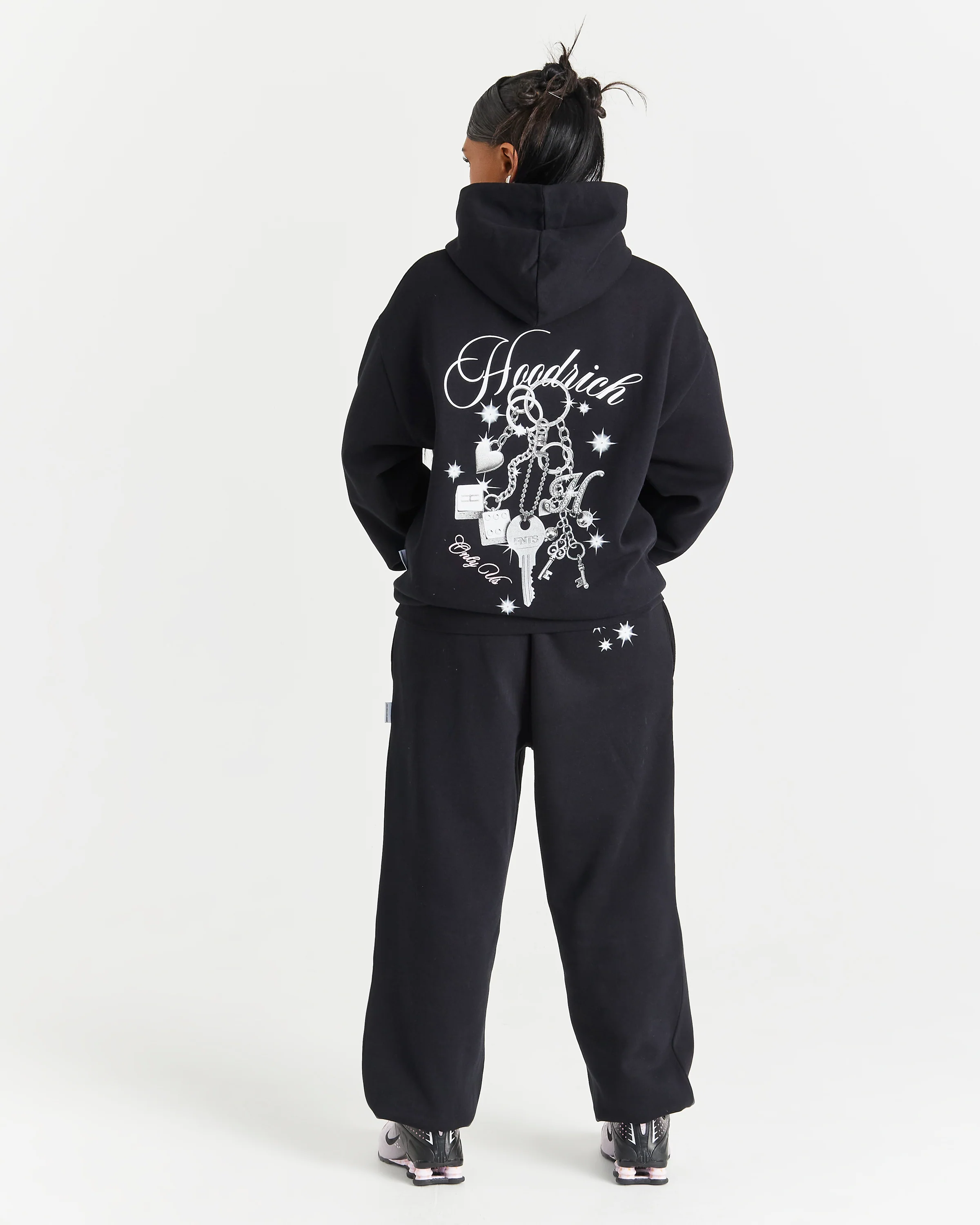 Lyra Oversized Joggers - Black/Rhinestone/Pink - Image 9