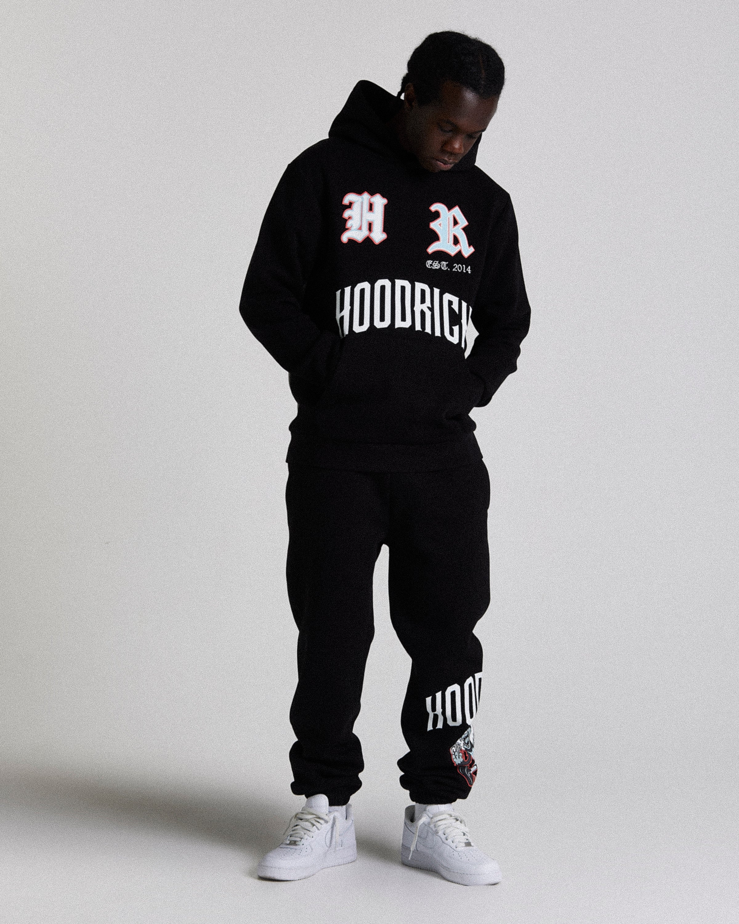Menace Hoodie - Black/White/Red - Image 3