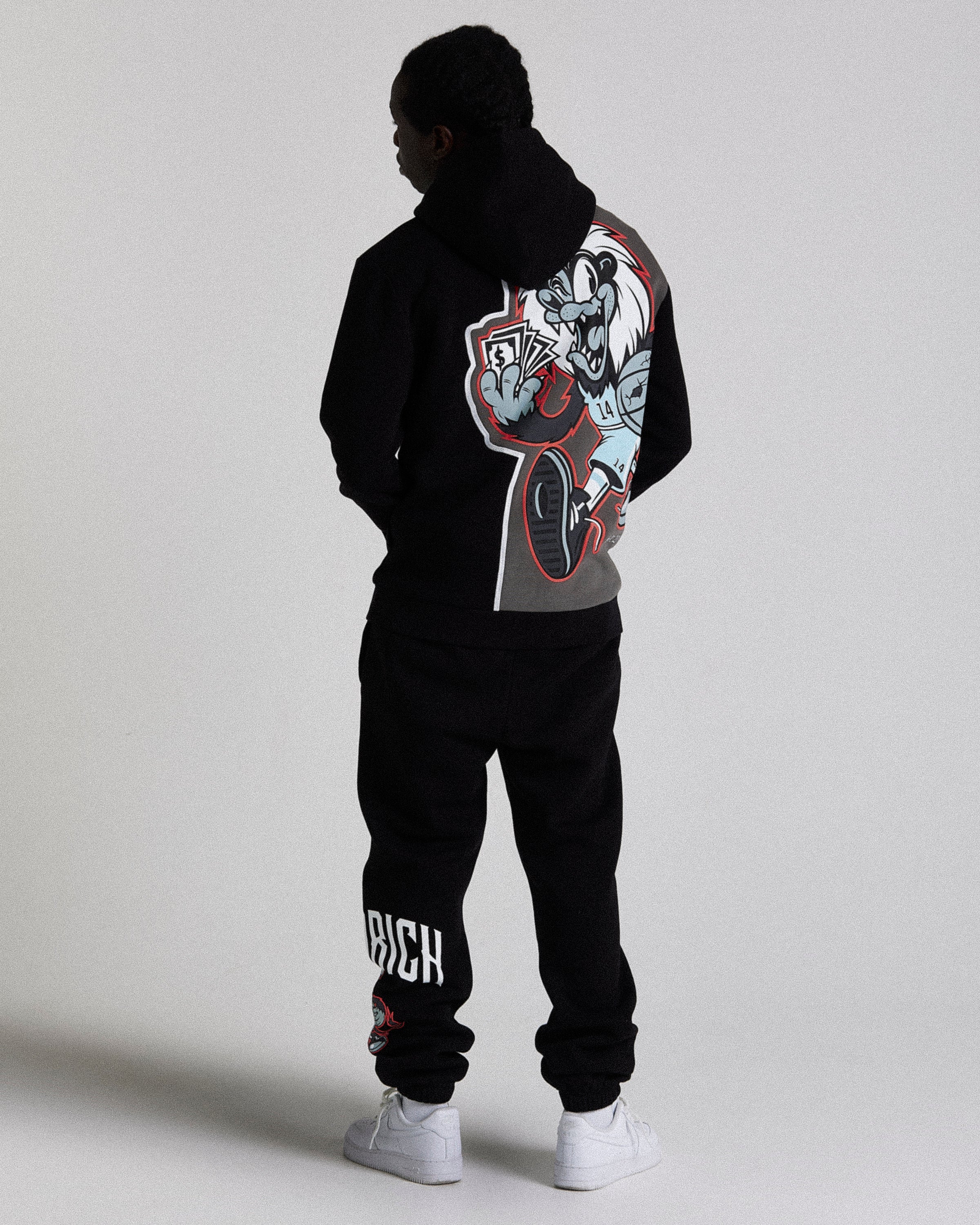 Menace Hoodie - Black/White/Red - Image 4