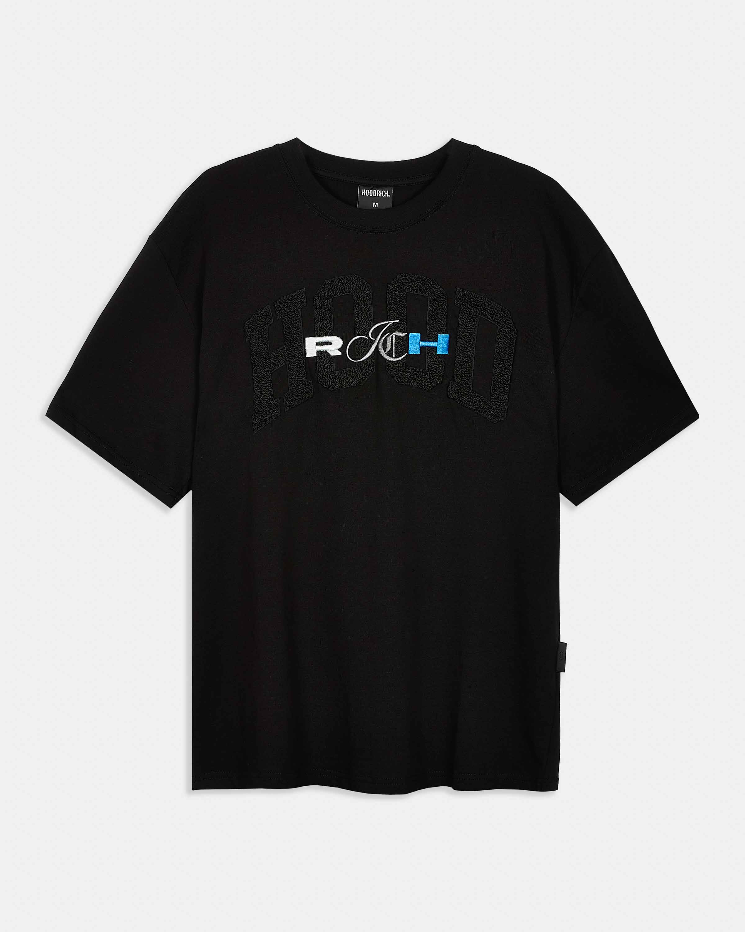 Merit Oversized T-Shirt - Black/Blue - Image 2