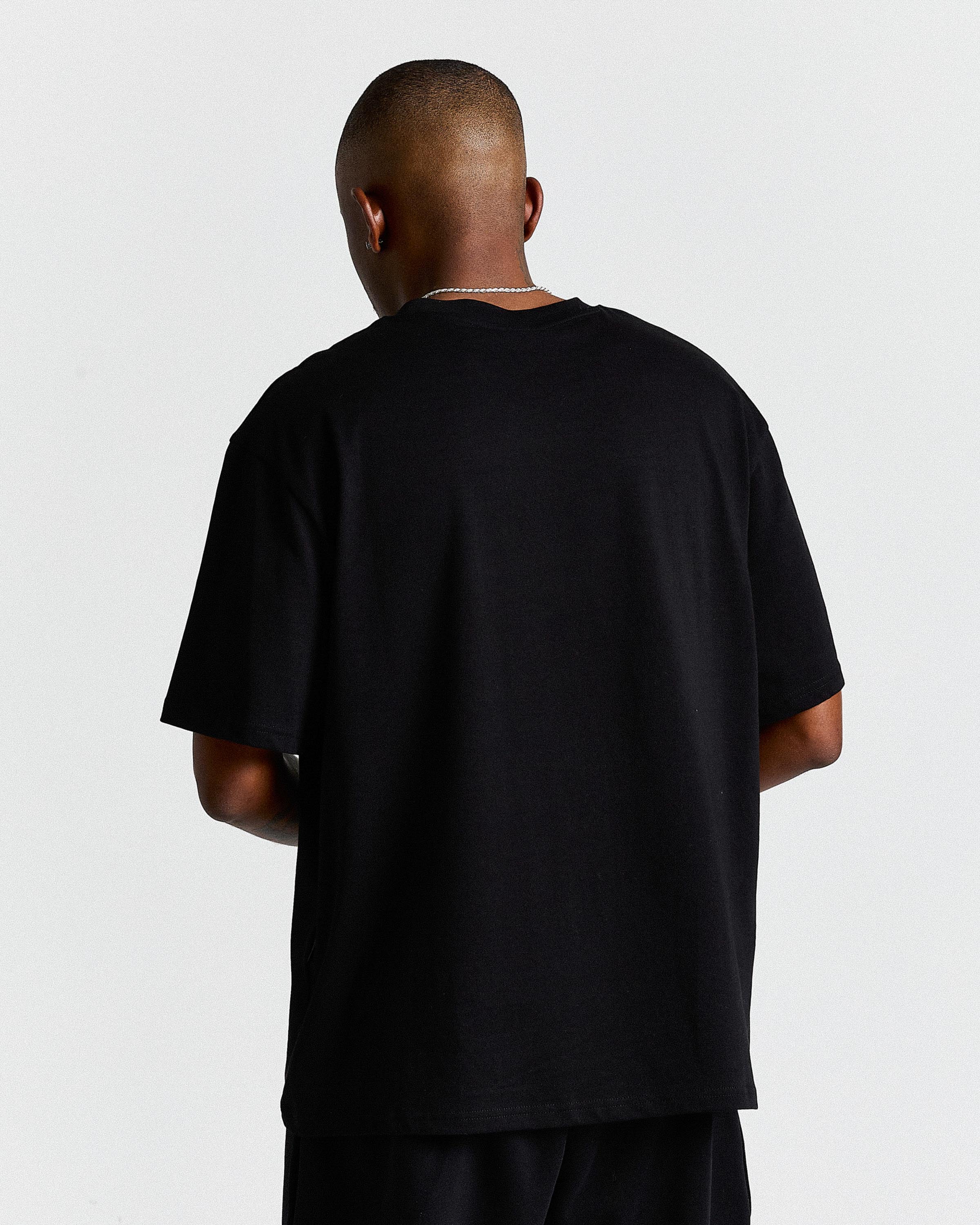 Merit Oversized T-Shirt - Black/Blue - Image 6