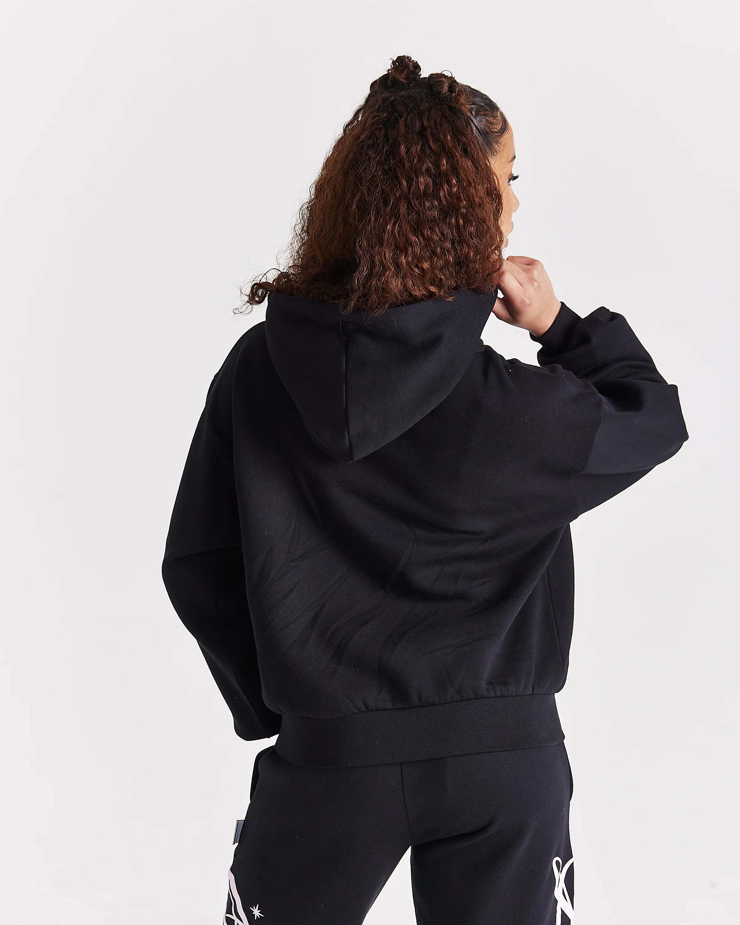 Solace Mid Length Hoodie - Black/Pink - Image 7
