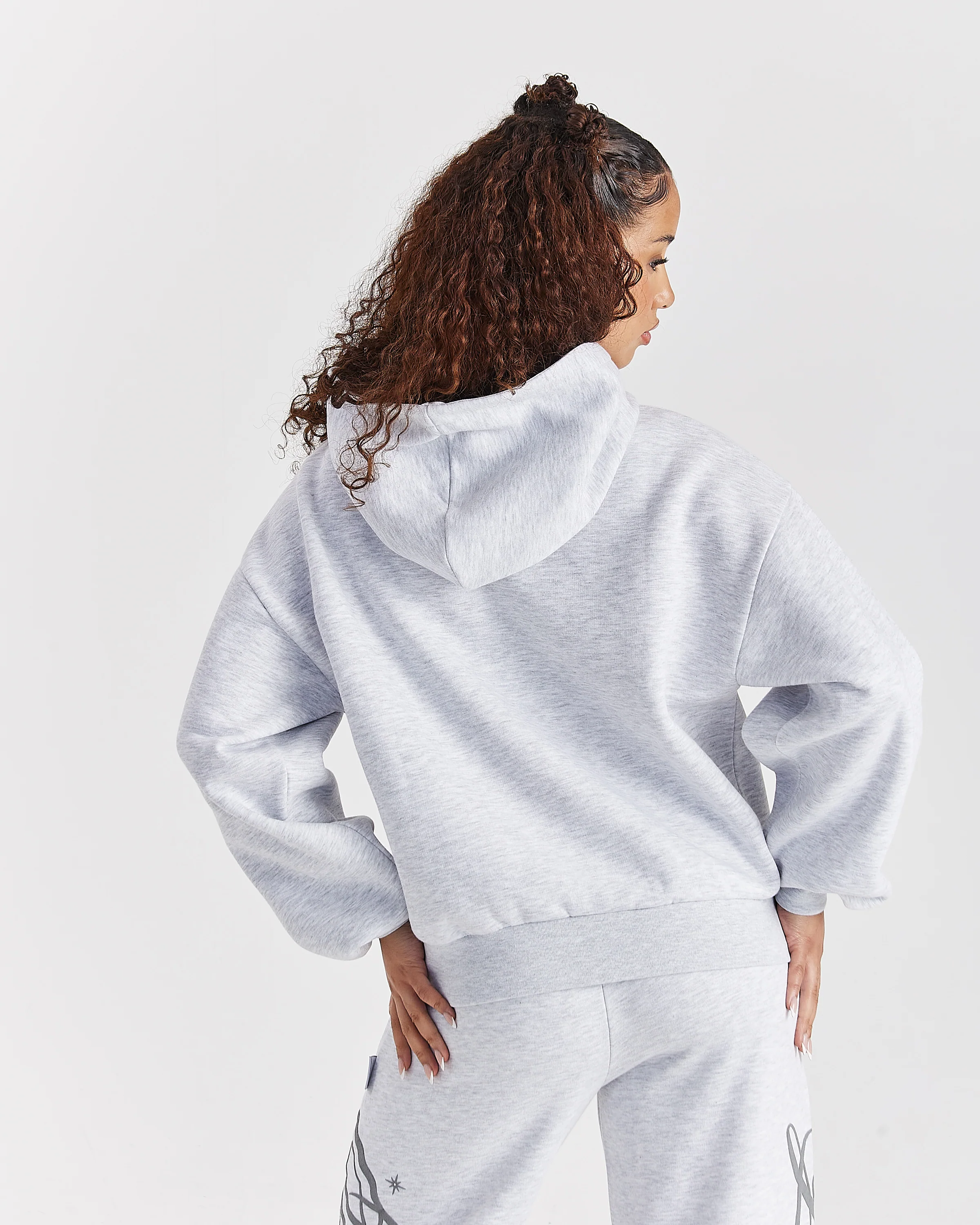 Solace Mid Length Hoodie - Light Grey - Image 3