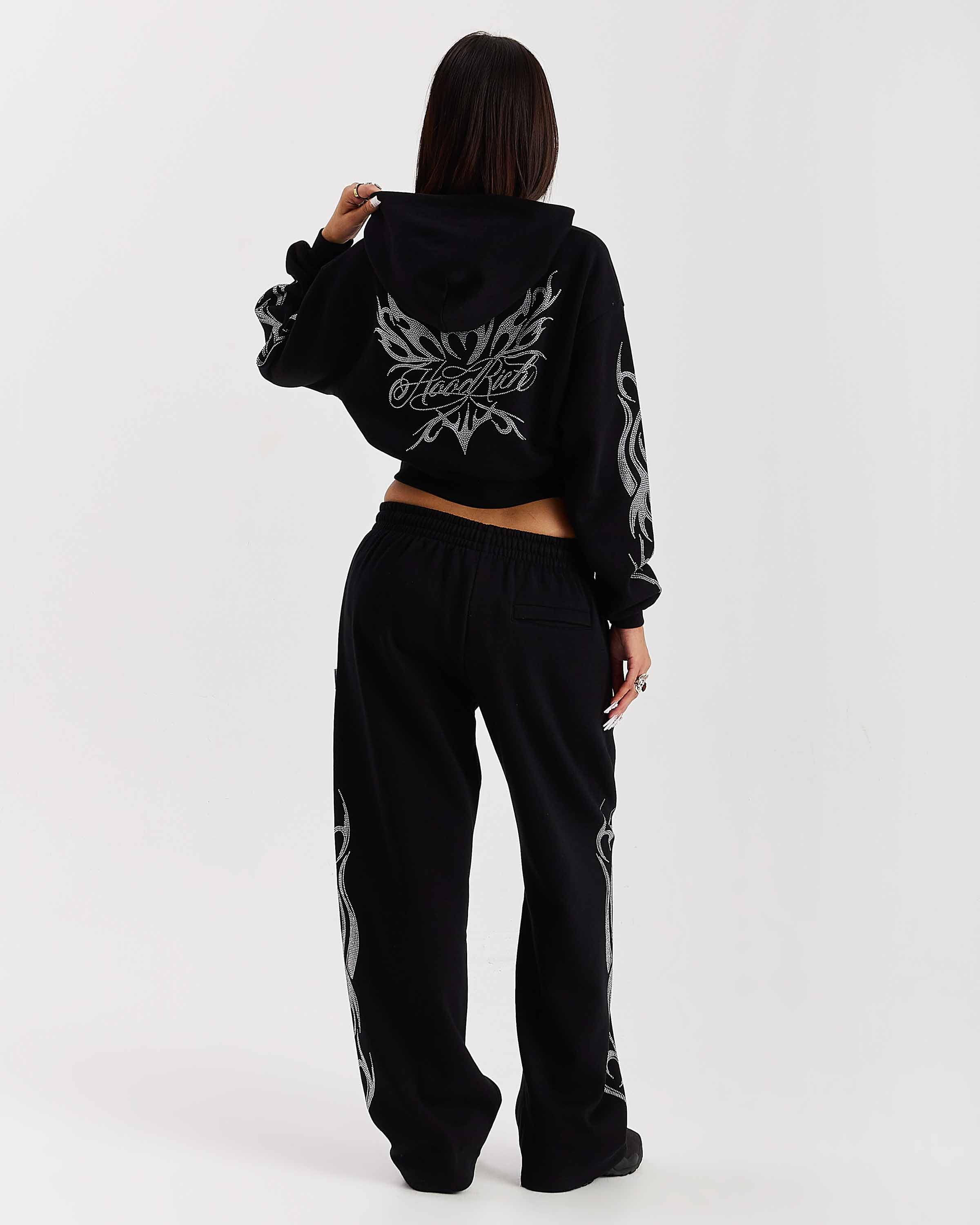 Morpho Boxy Hoodie - Black/Silver - Image 3