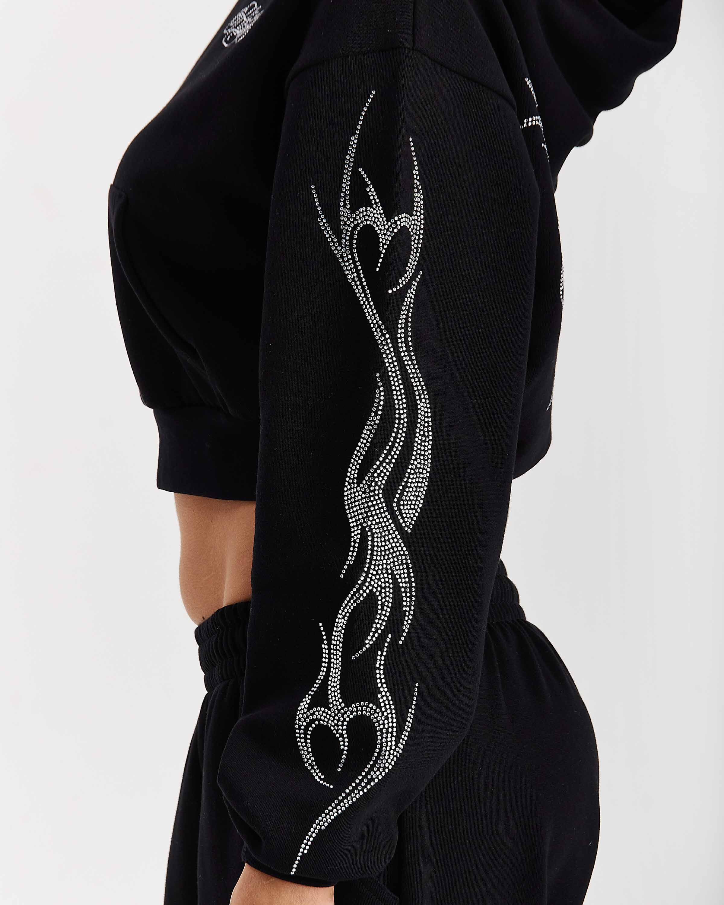 Morpho Boxy Hoodie - Black/Silver - Image 5