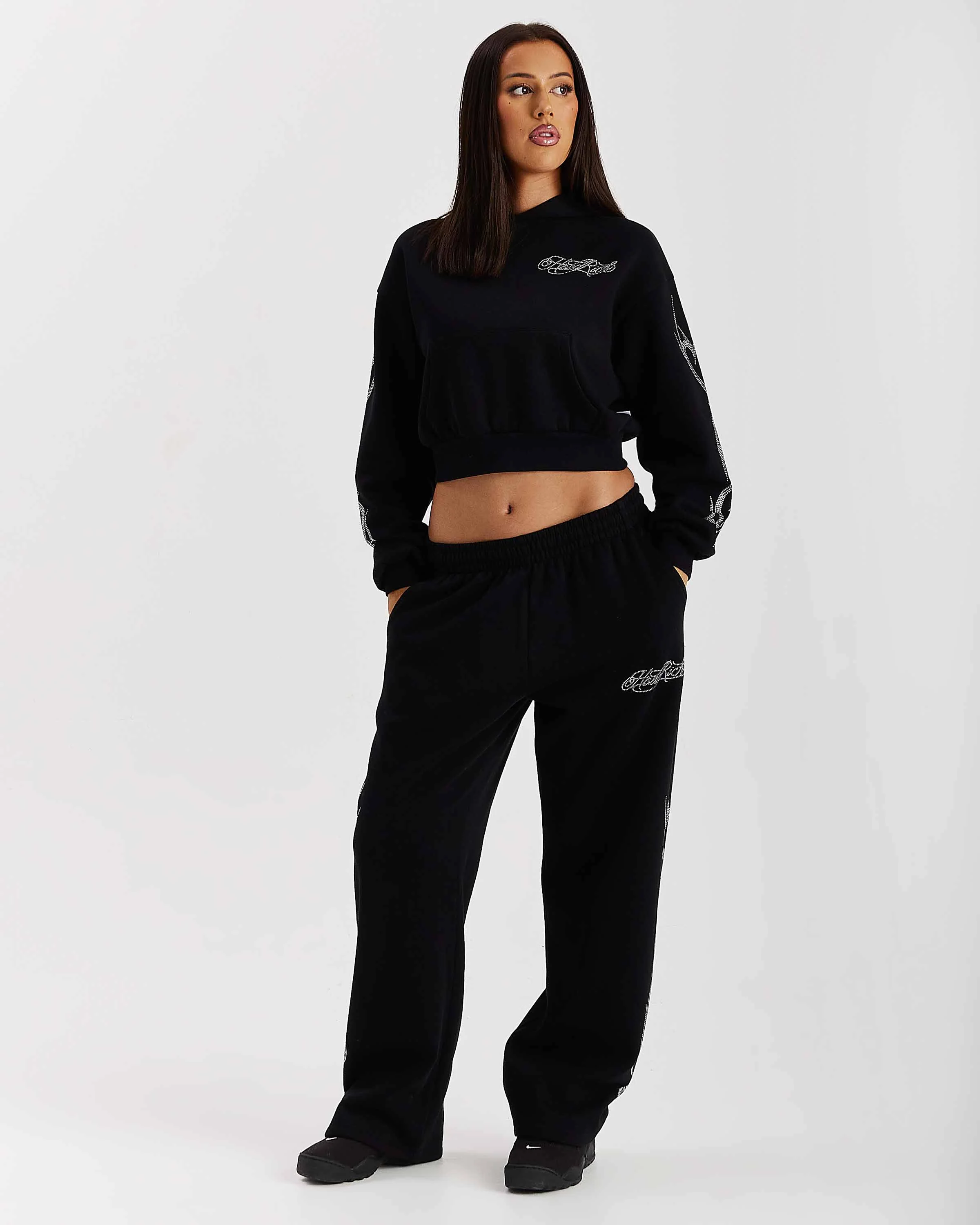 Morpho Boxy Hoodie - Black/Silver - Image 8