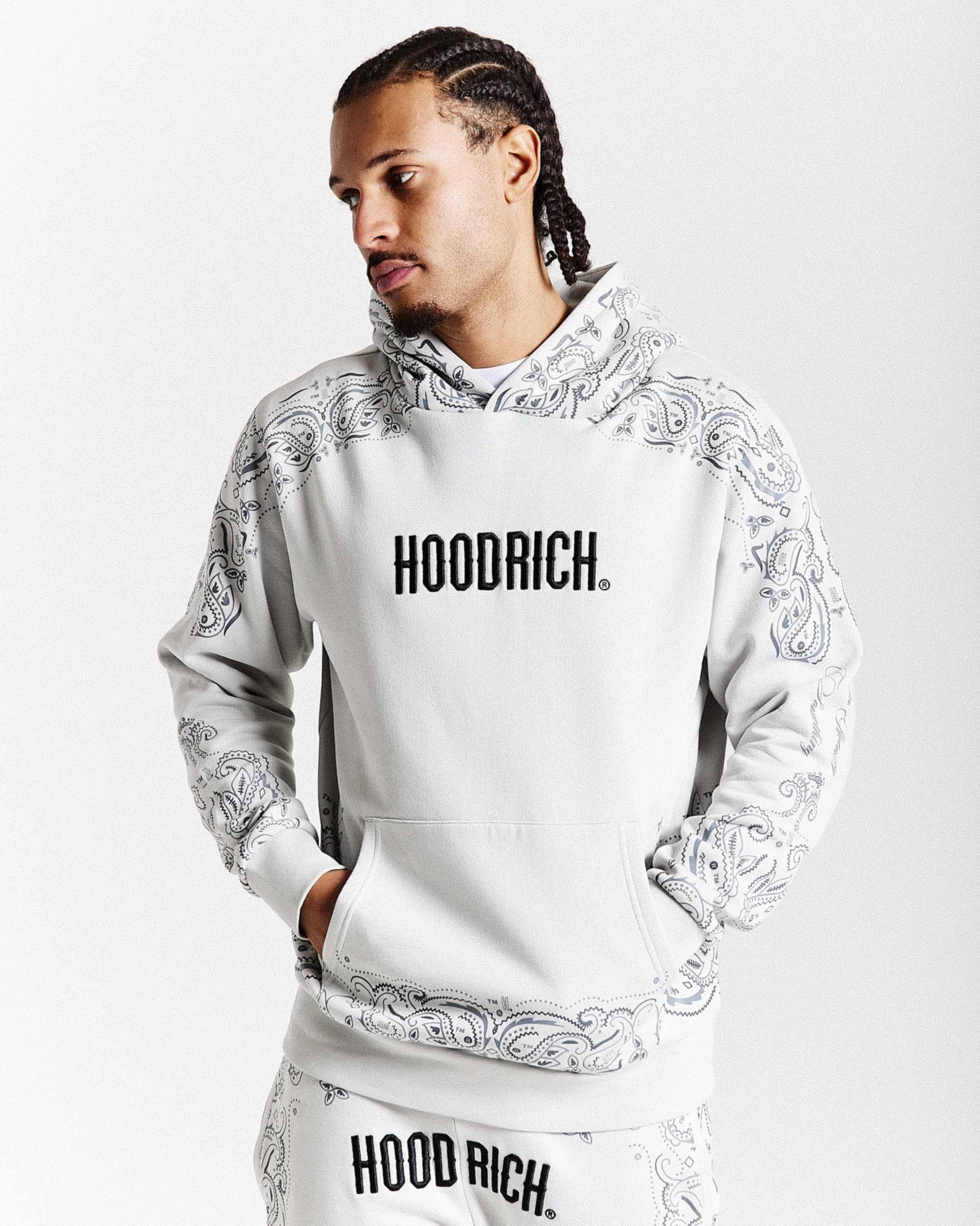 Motif Hoodie - Light Grey/Black - Image 7