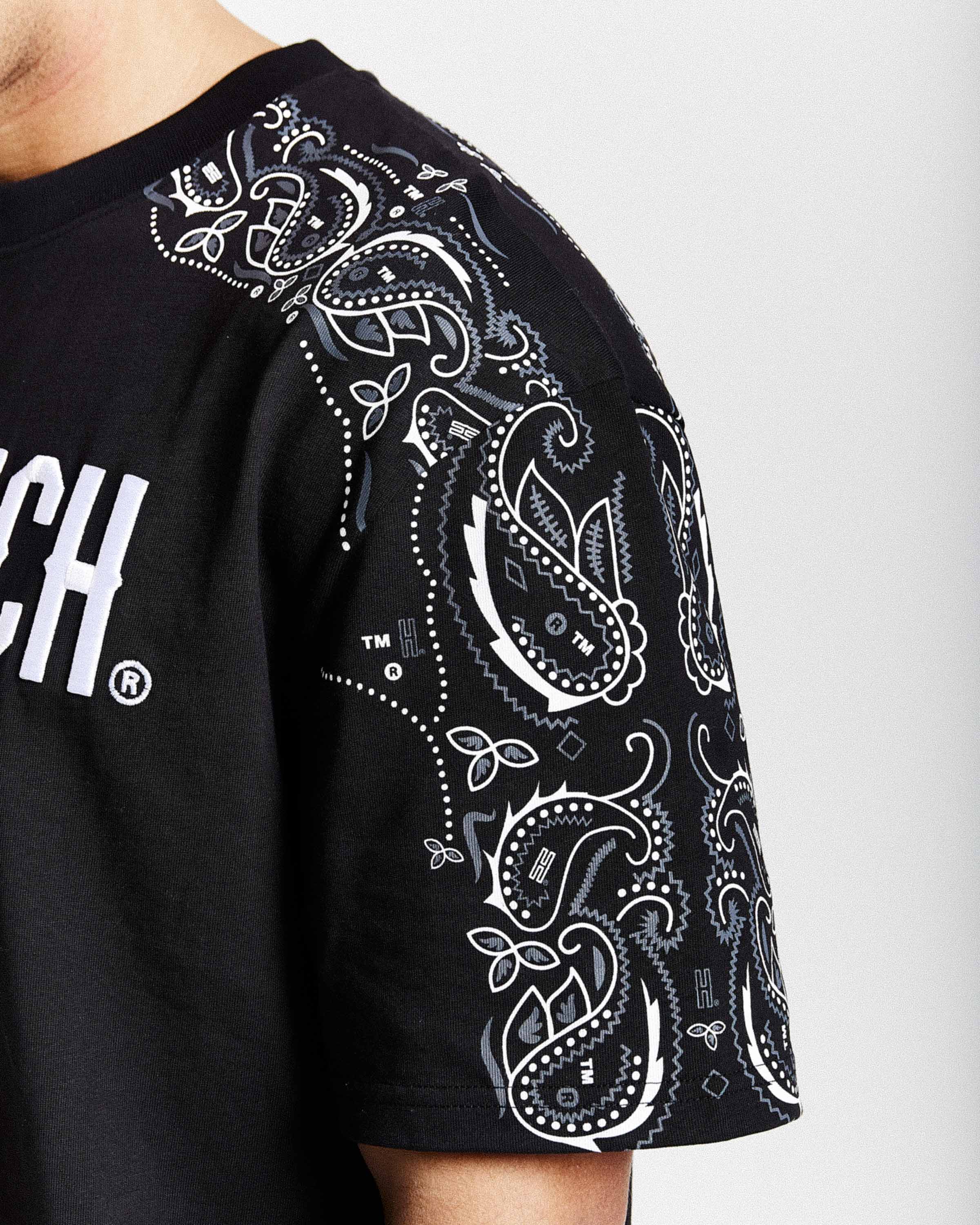 Motif Oversized T-Shirt - Black/White/Grey - Image 5