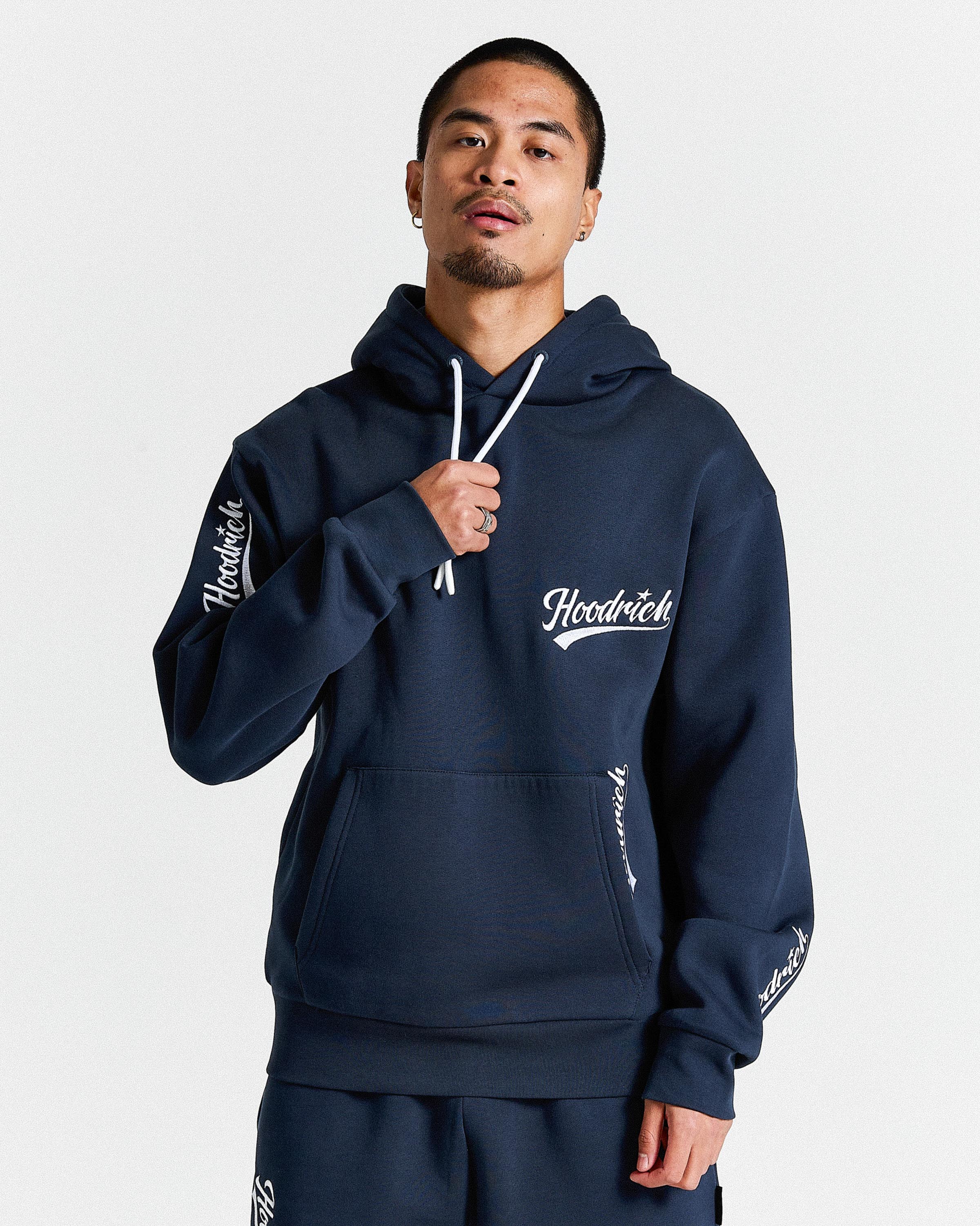 Multi Stade Oversized Hoodie - Navy/White