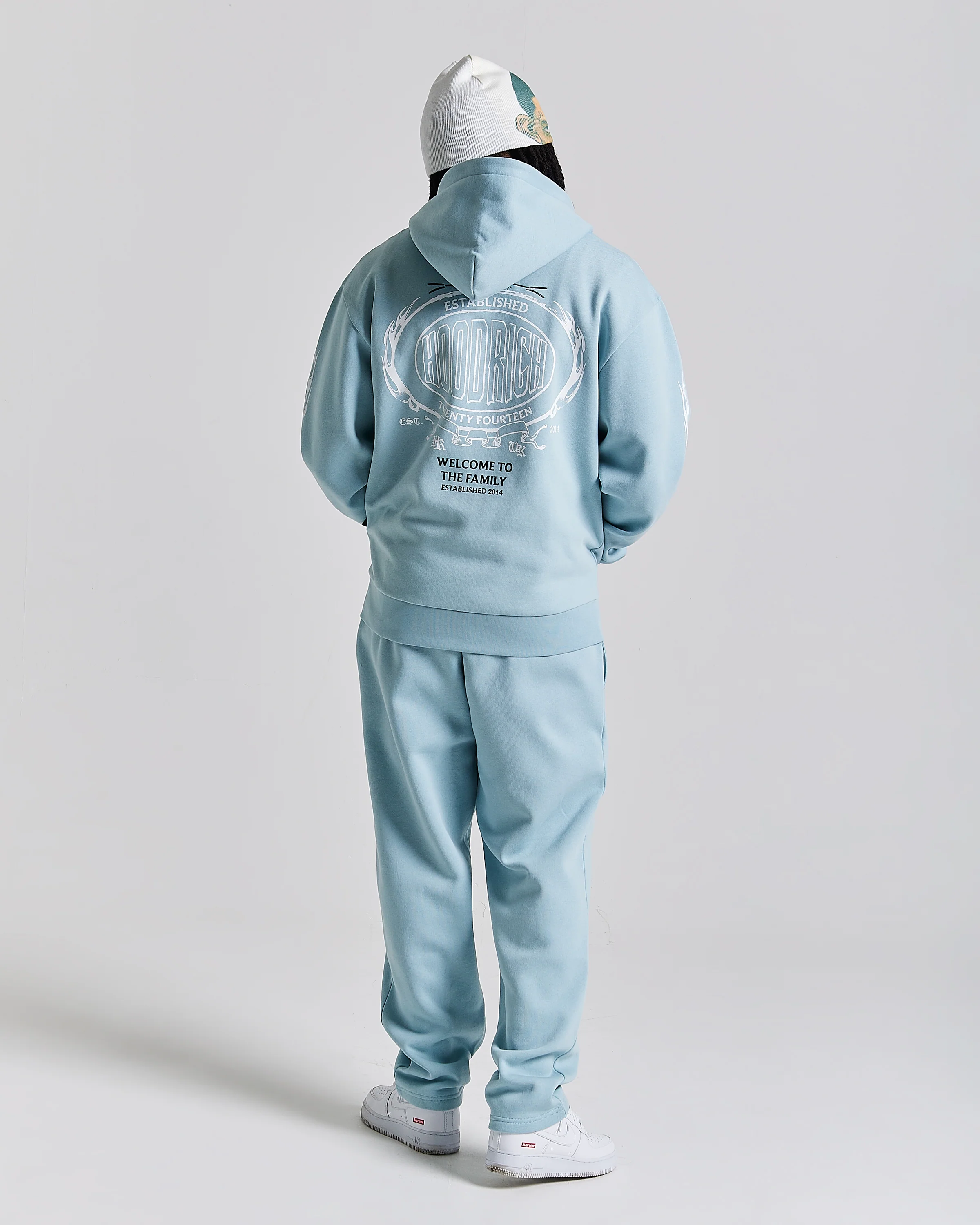Noir Oversized Zip Hoodie - Blue/White - Image 8