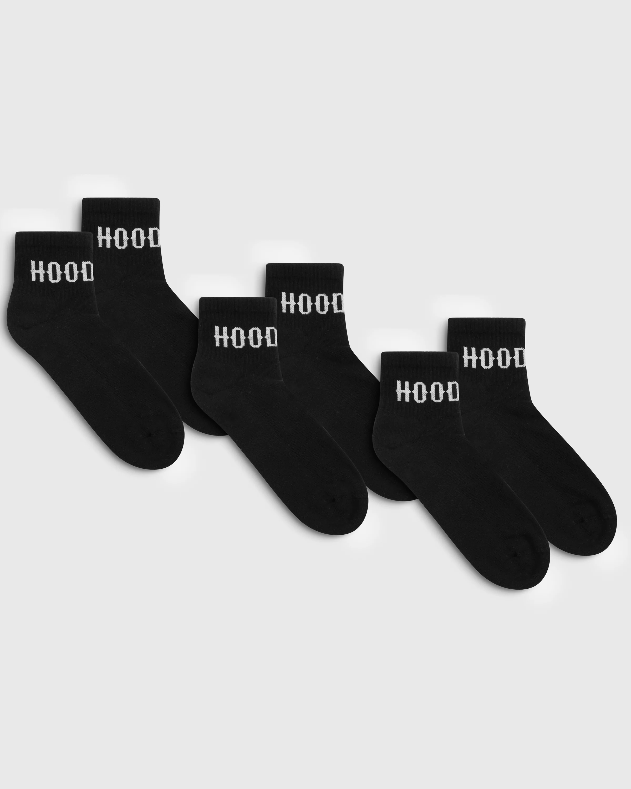 OG Core 3 Pack Quarter Socks - Black/White - Image 5