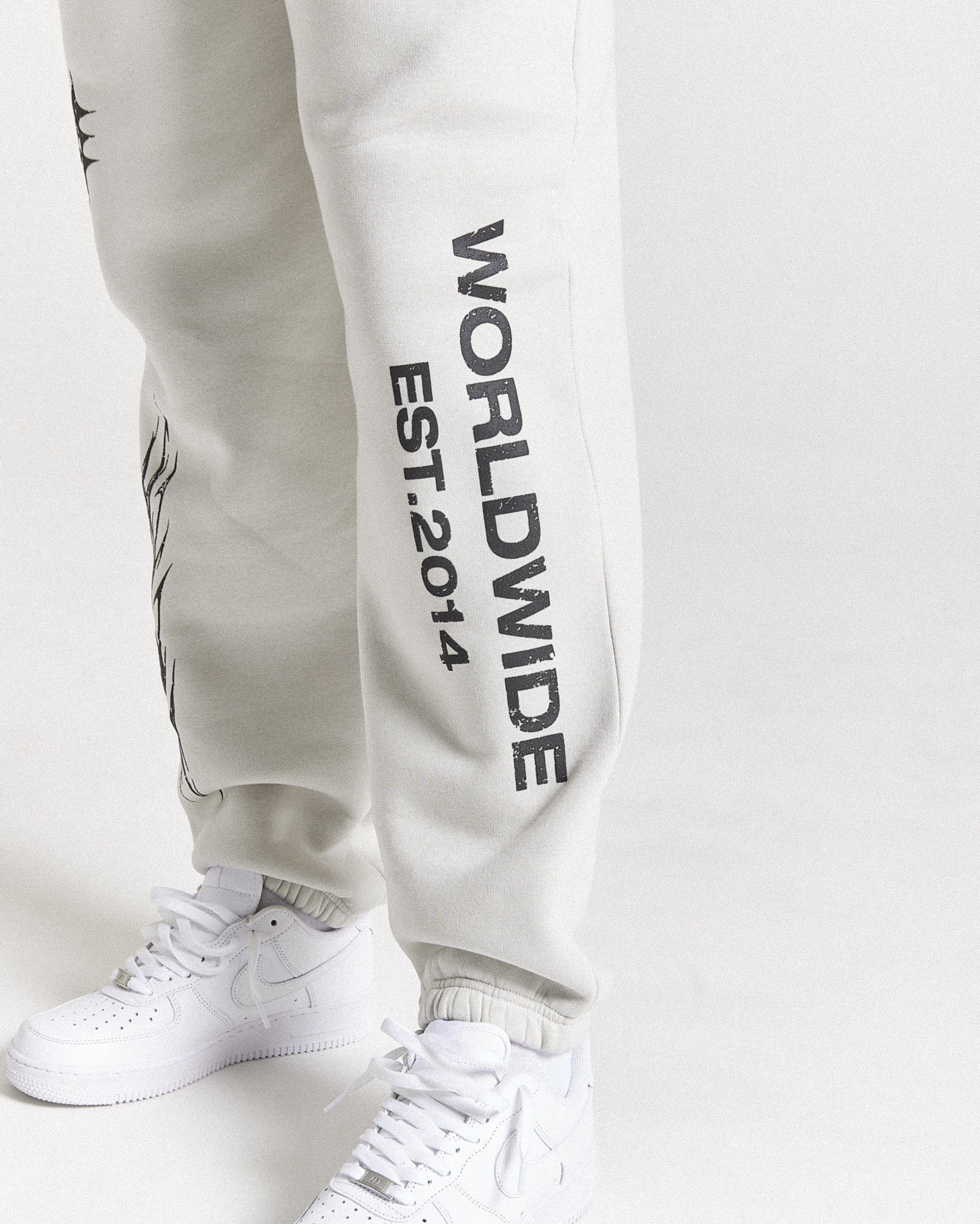 Vertigo Oversized Joggers - Off White/Black/Blue - Image 6