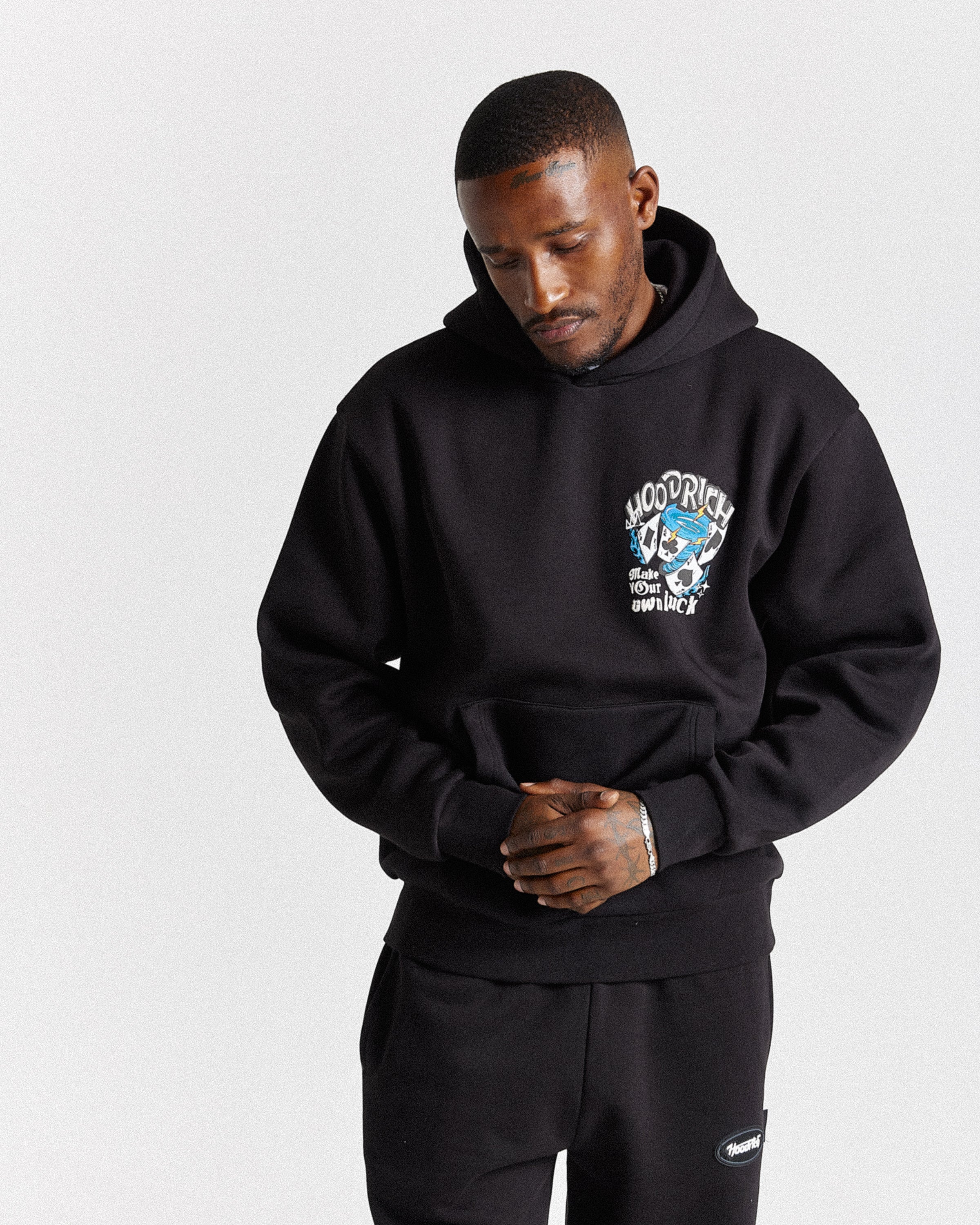 Your Luck Oversized Hoodie - Black/Grey/Blue - Image 2