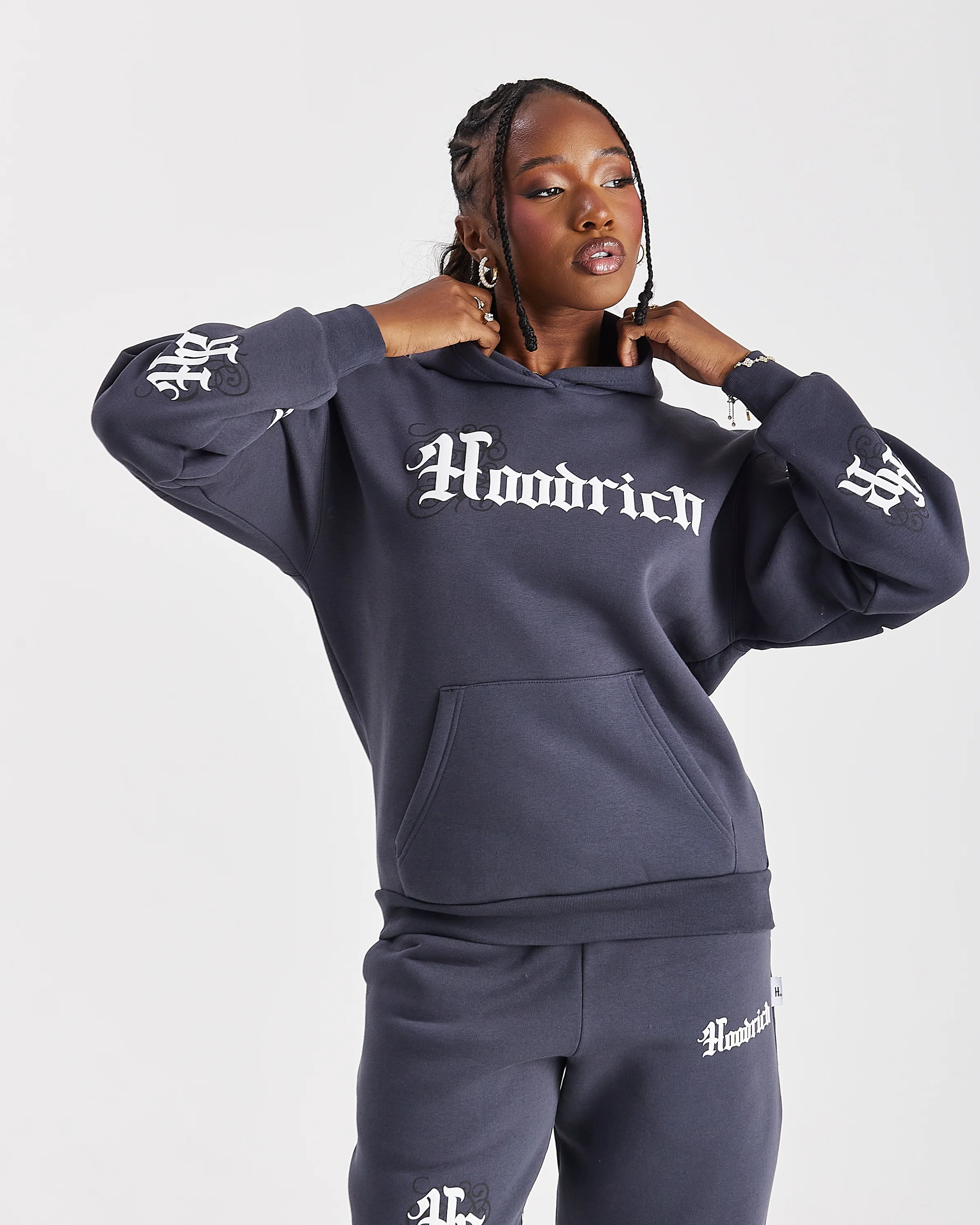 Onyx Oversized Hoodie - Grey/White