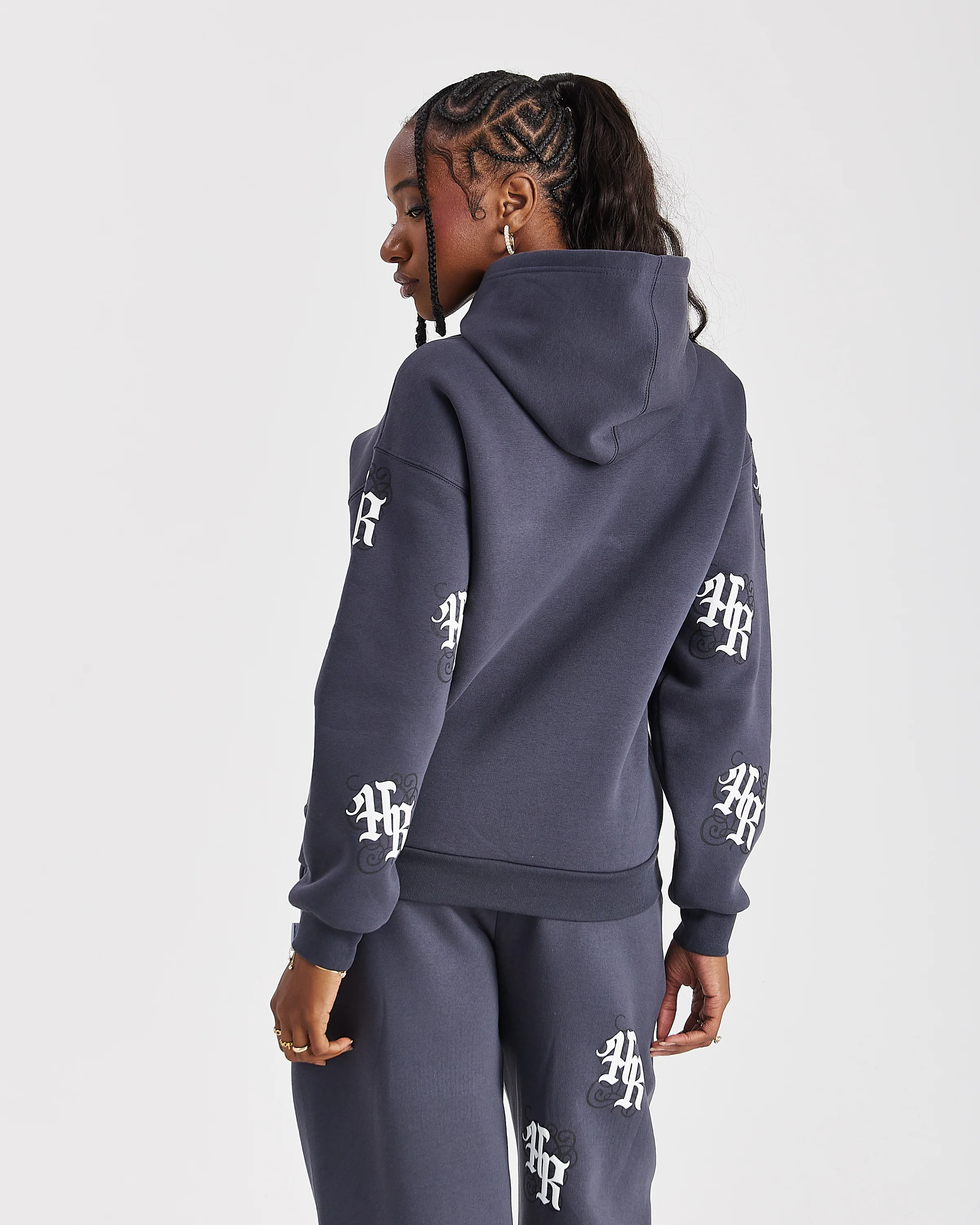 Onyx Oversized Hoodie - Grey/White - Image 2