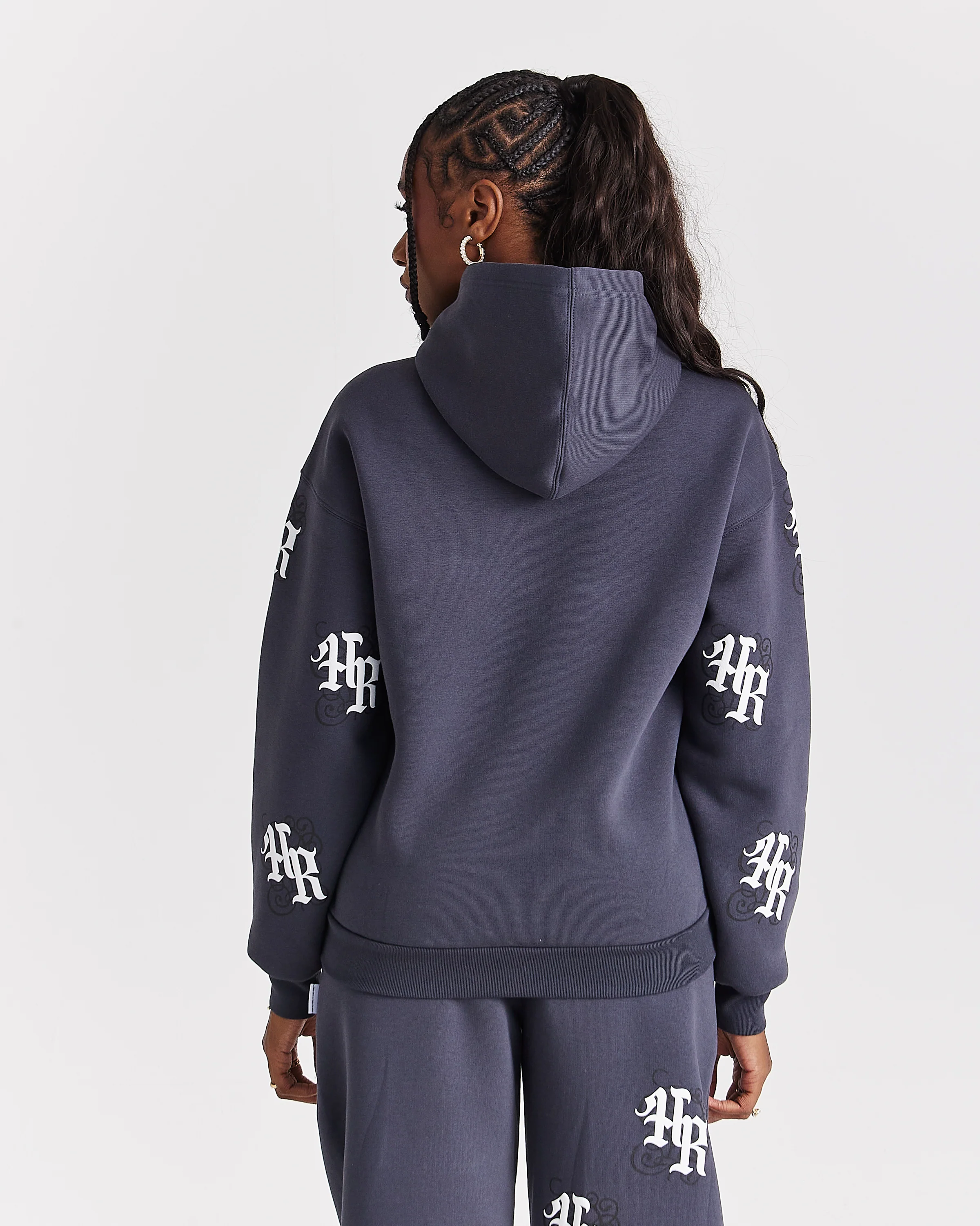 Onyx Oversized Hoodie - Grey/White - Image 8