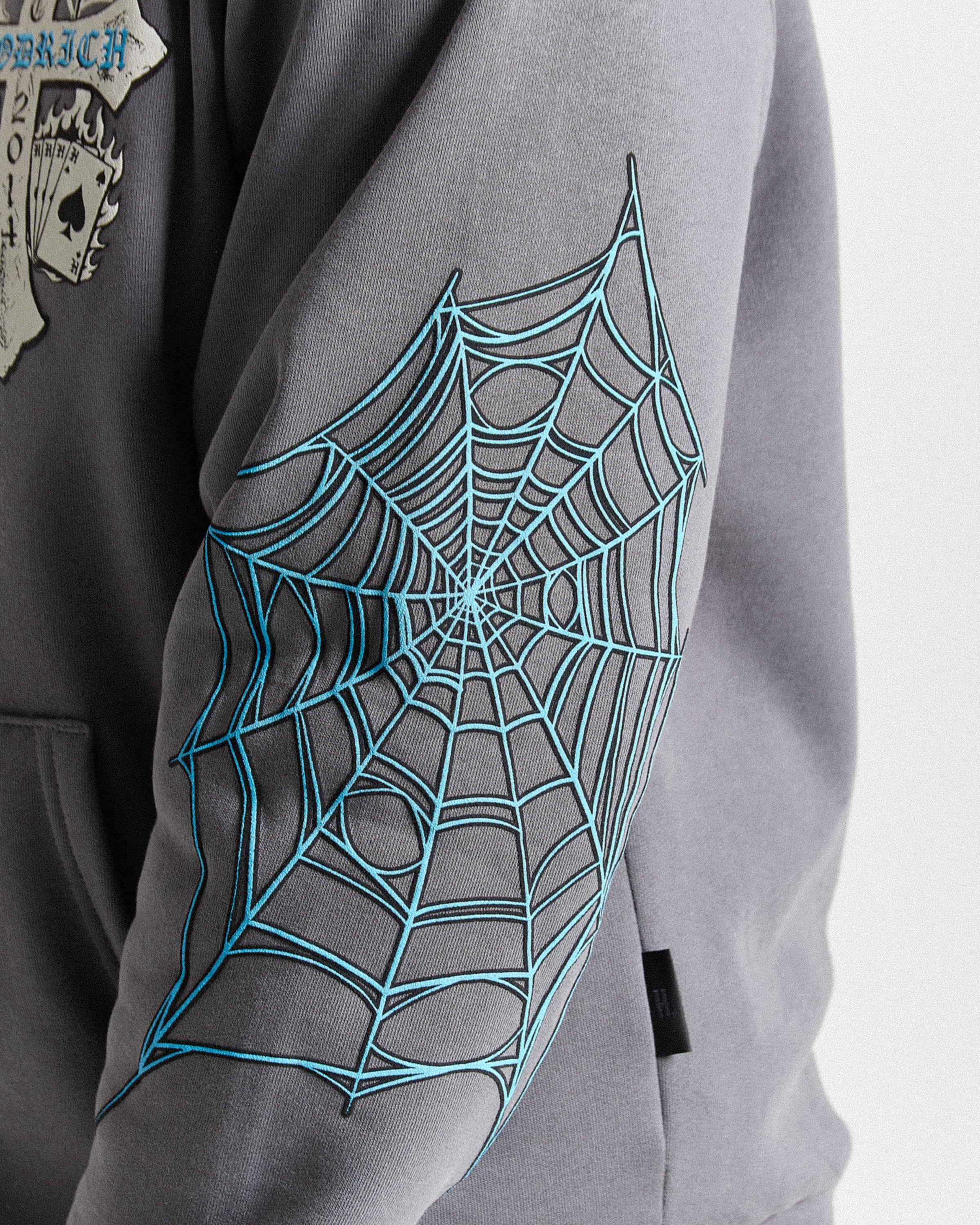 Cross Oversized Hoodie - Grey/Blue - Image 4