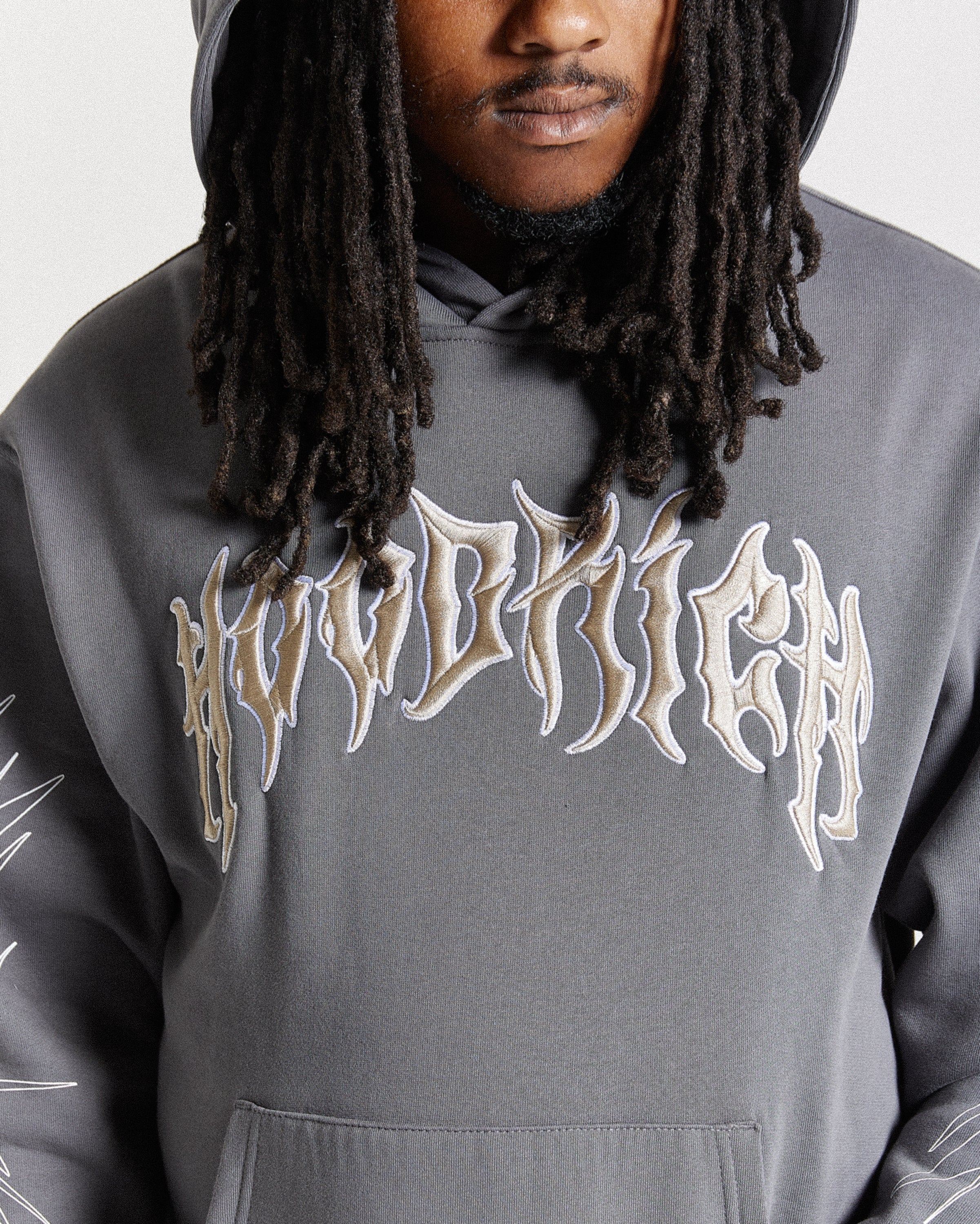 Spectral Oversized Hoodie - Grey/Cream - Image 2